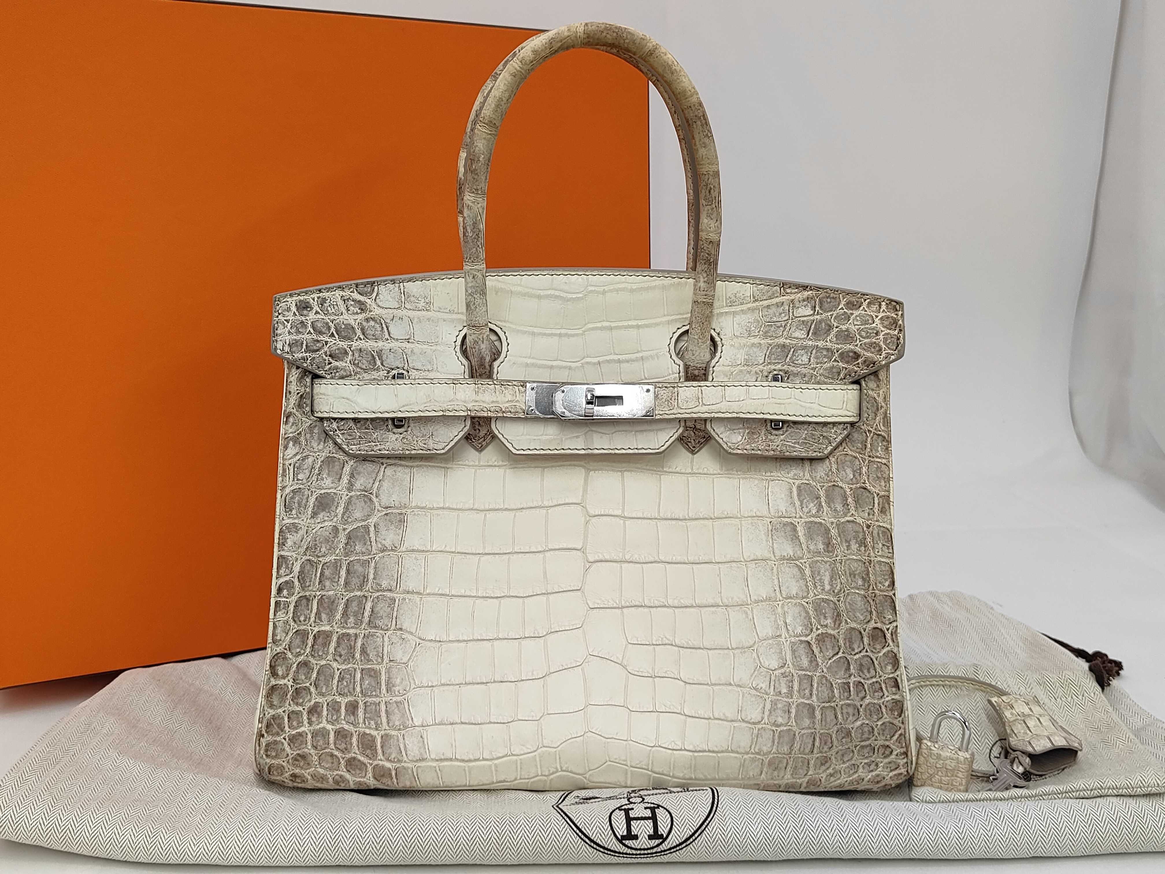 Birkin 30 Himalaya Silver Stamped X Stamp Handbag