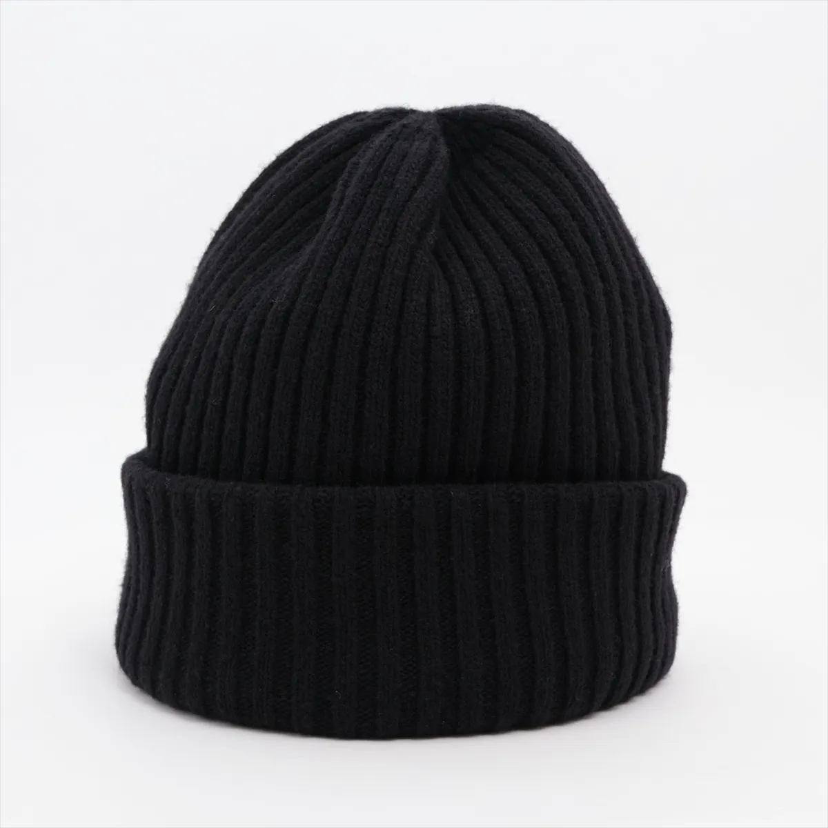 logo knit cap, size , wool, black. Shows wear, — view 3