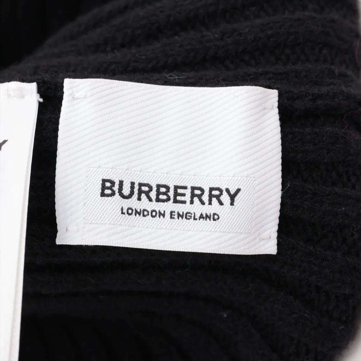 logo knit cap, size , wool, black. Shows wear, — view 5