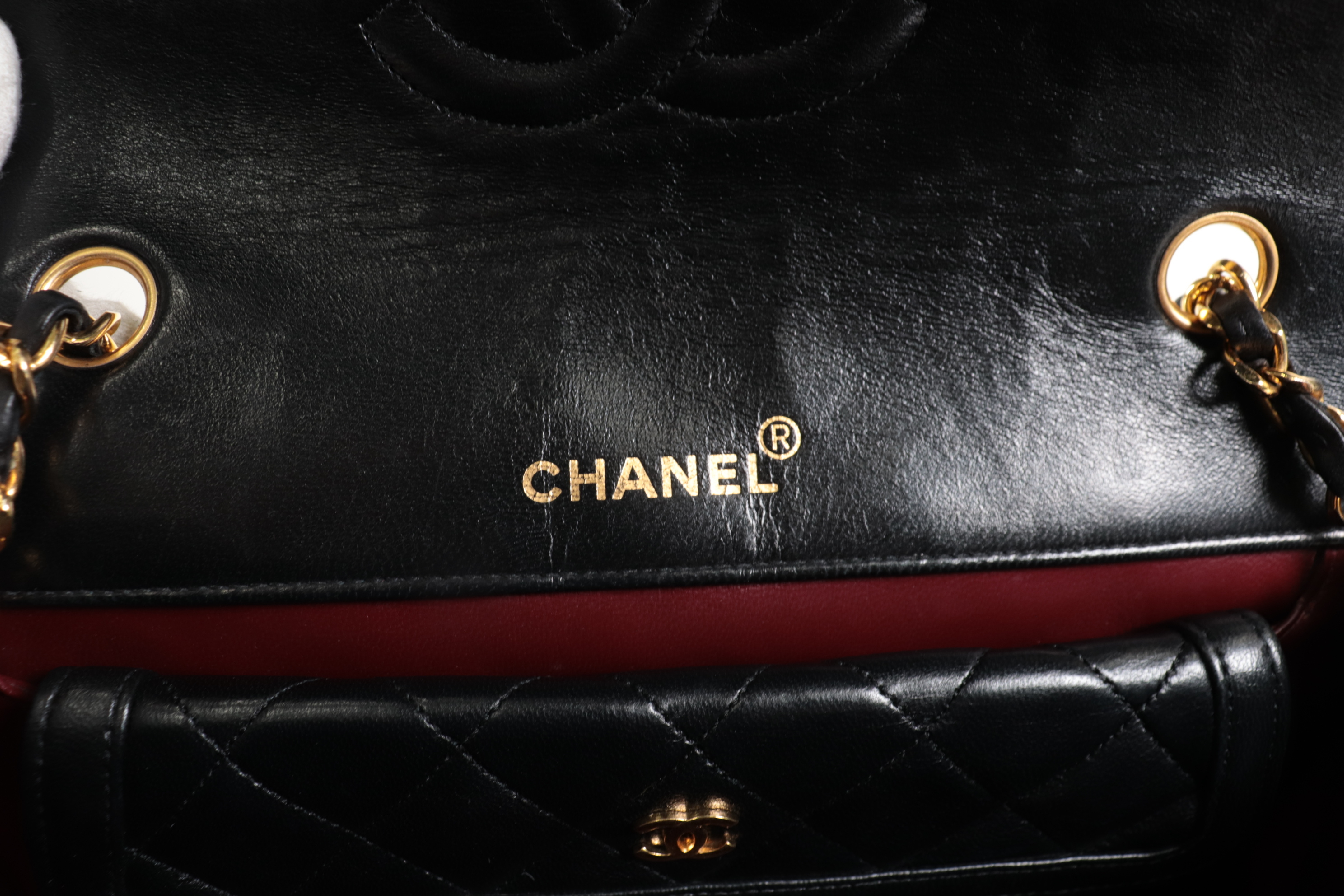Turnlock Lambskin Chain Shoulder Bag with Inner Pouch (Serial Number 1) — view 8