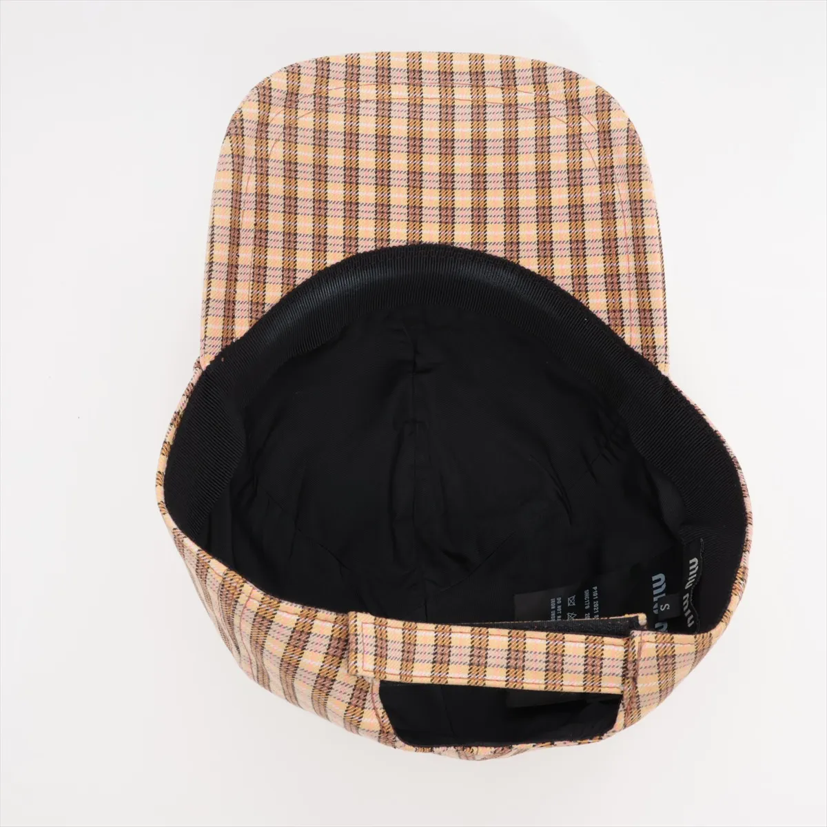 5HC179 Logo Cap, Size S, Cotton, Beige x Brown. Shows signs of wear, — view 4