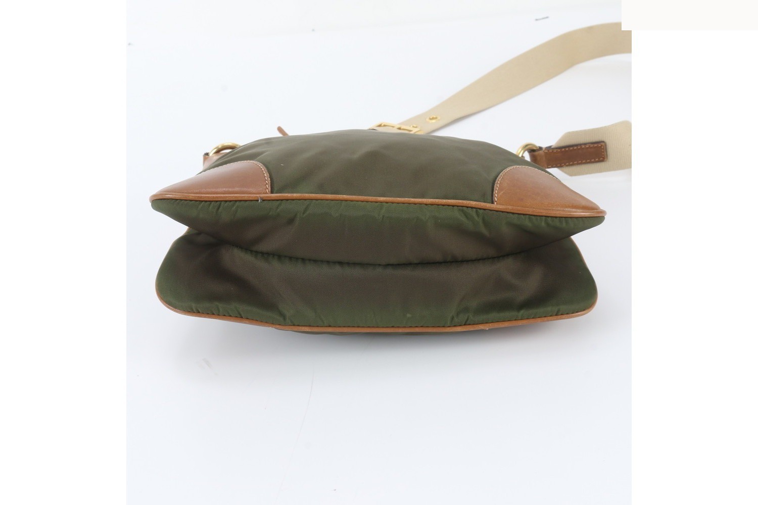 Tessuto Nylon Triangle Logo Leather Shoulder Bag — view 5