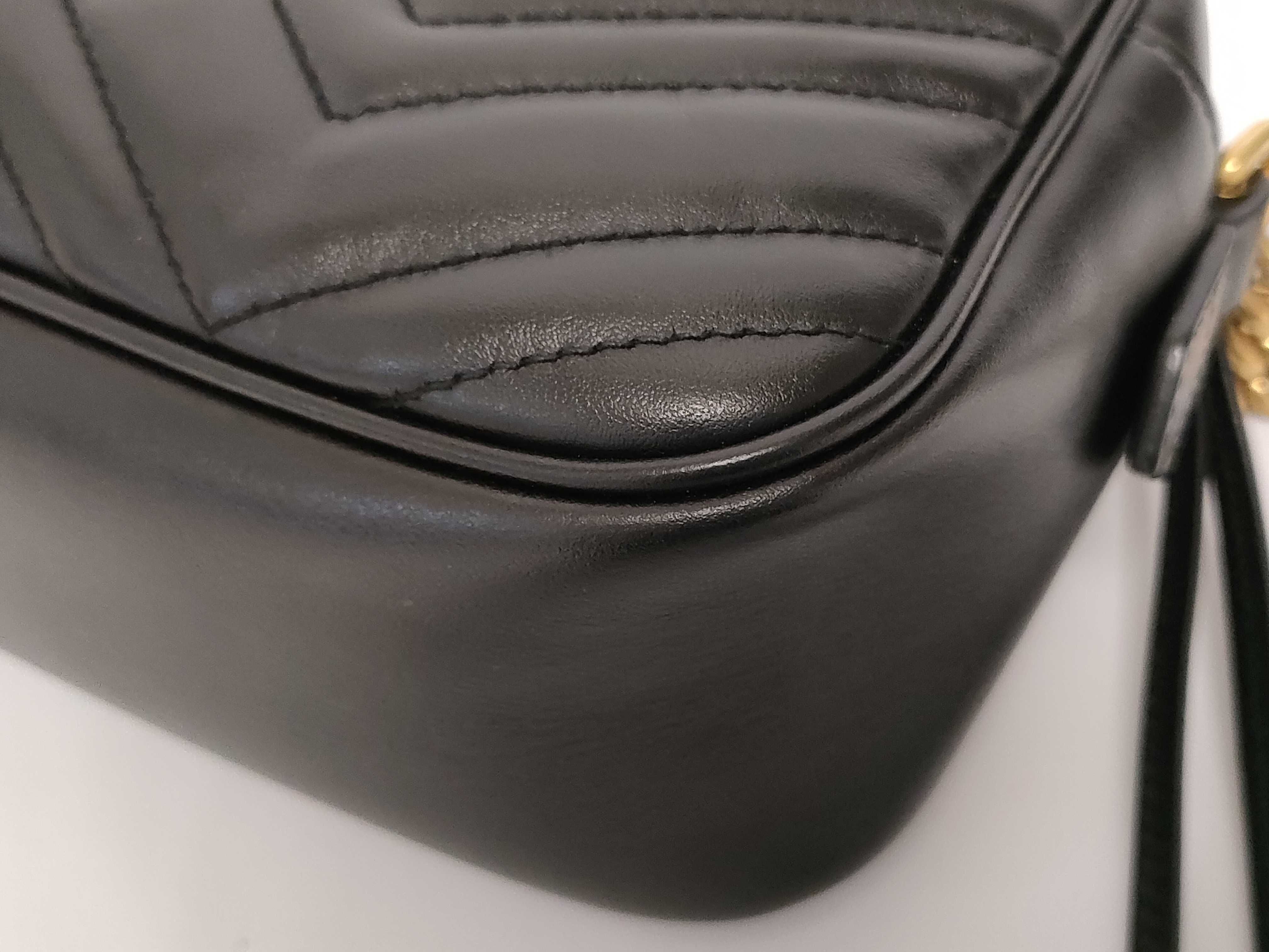 GG Marmont Shoulder Bag 447632 Leather Black Shoulder Bag — view 8