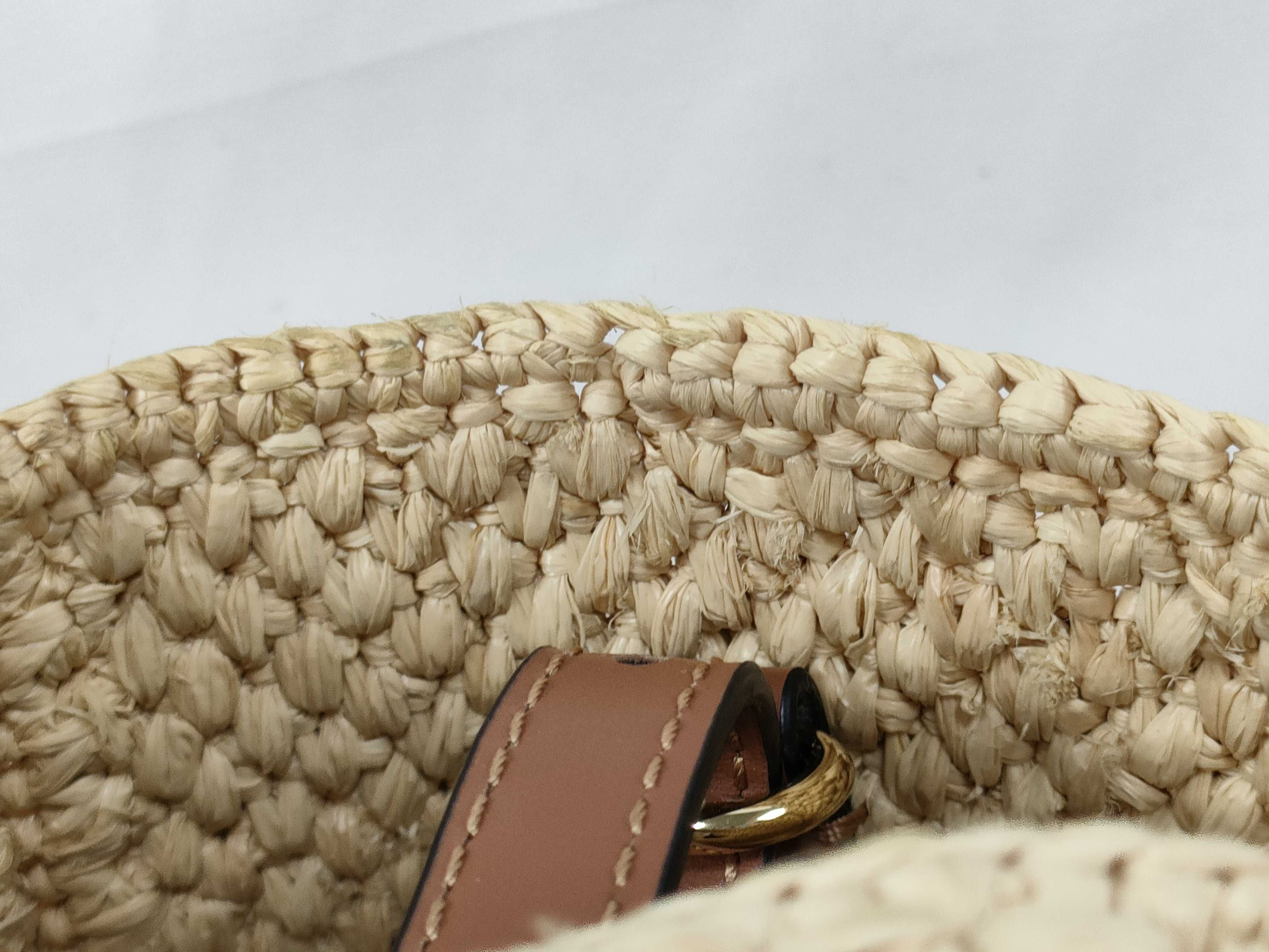 Font Tote Small Raffia 2-Way Handbag Beige Handbag — view 11
