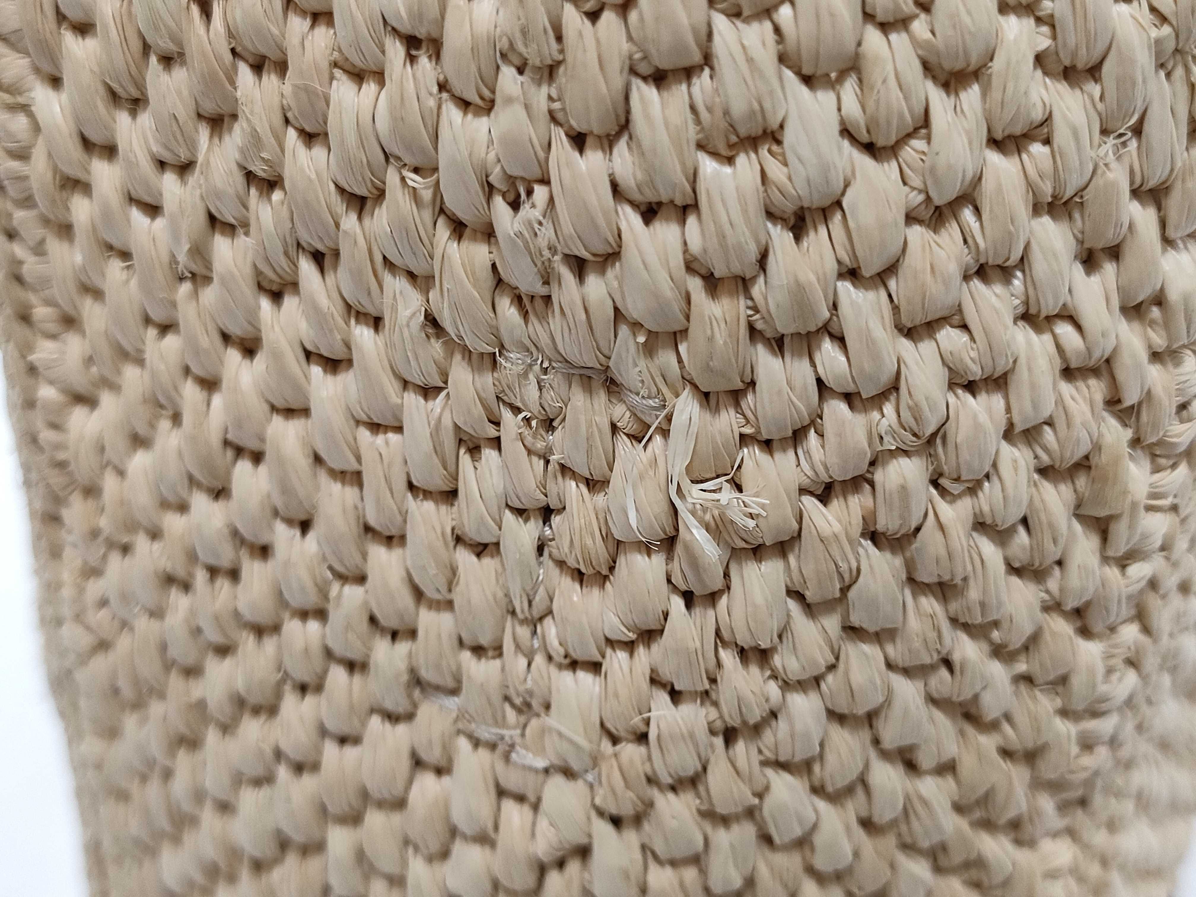 Font Tote Small Raffia 2-Way Handbag Beige Handbag — view 13