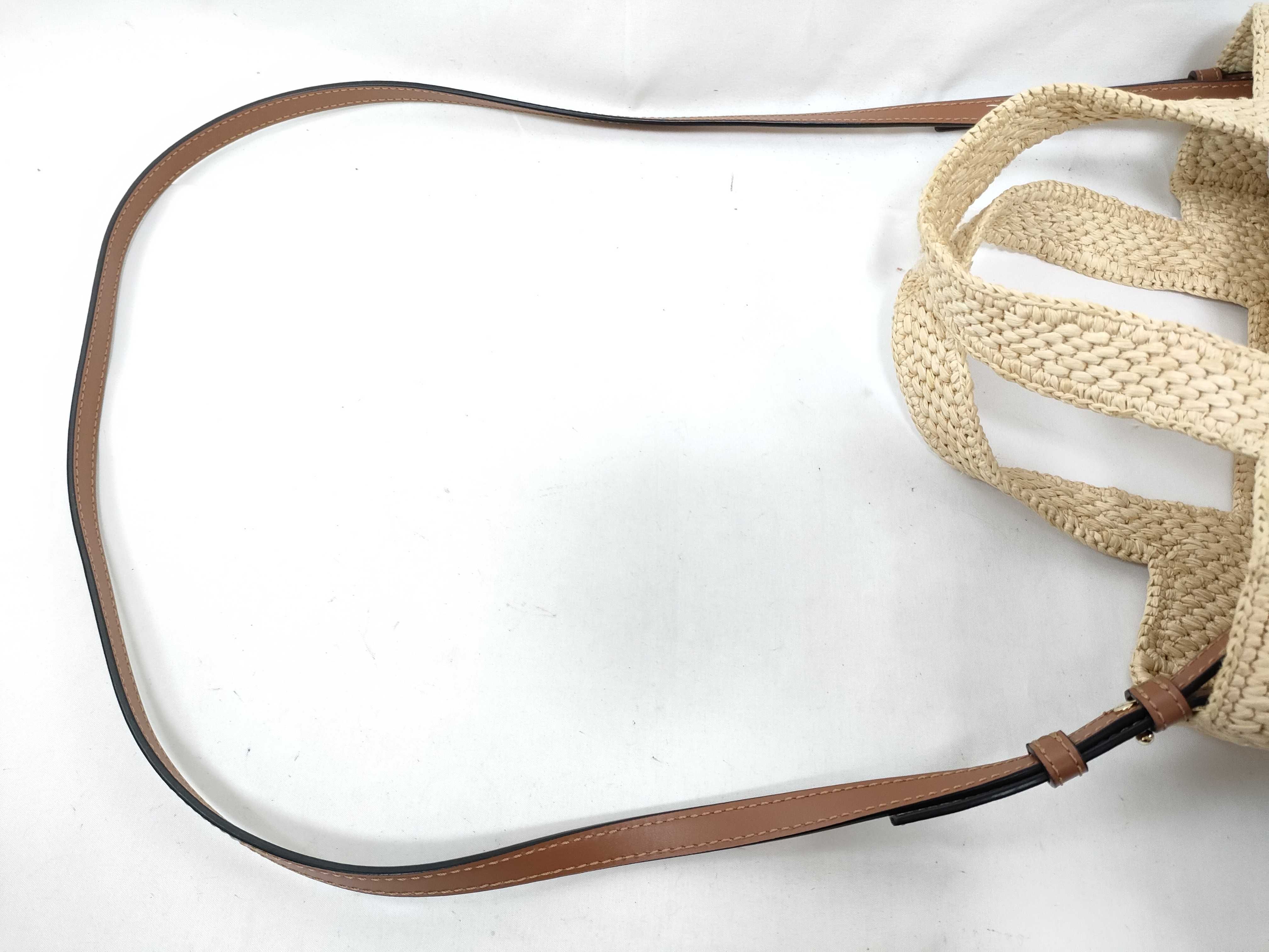 Font Tote Small Raffia 2-Way Handbag Beige Handbag — view 3