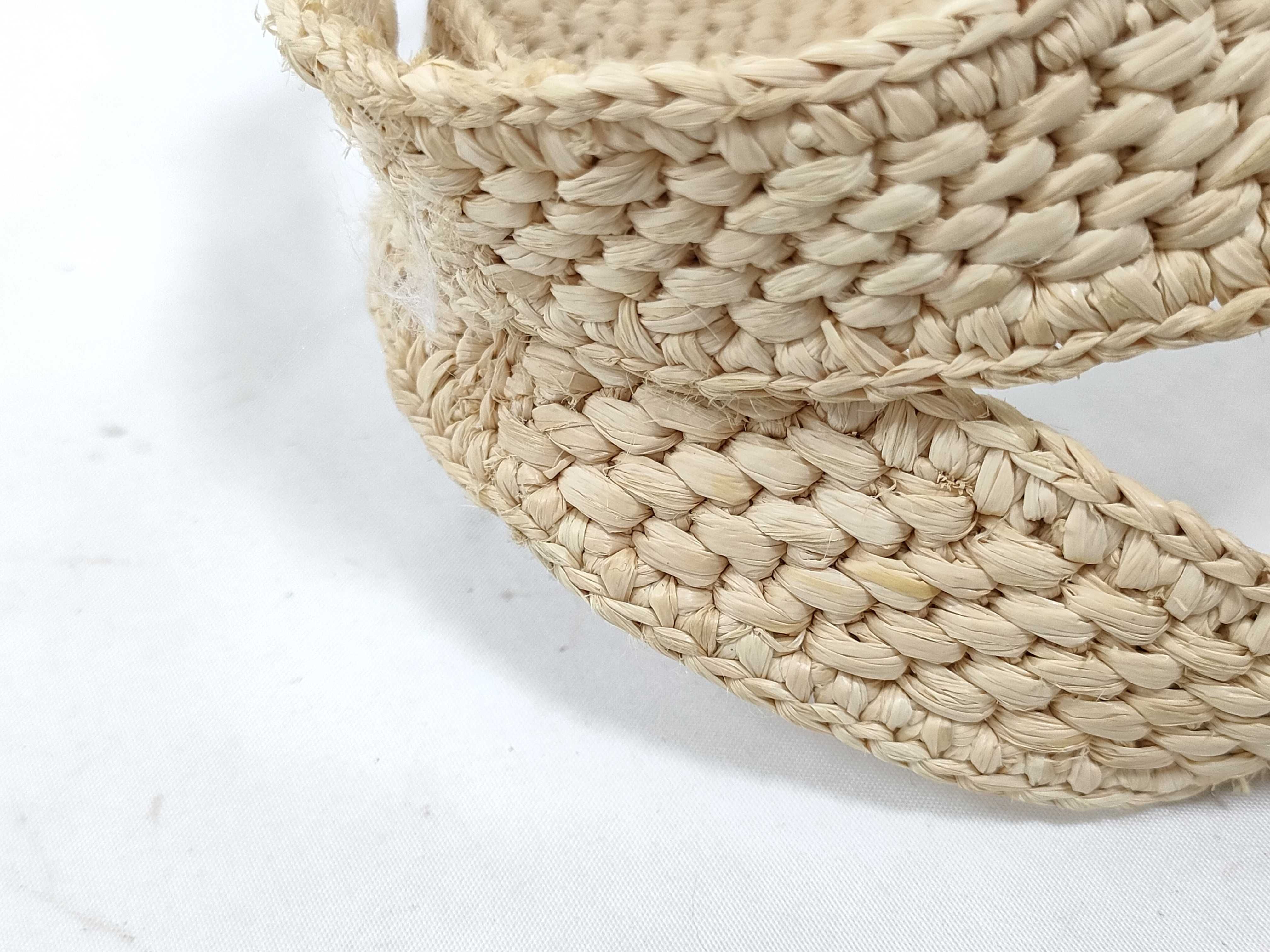 Font Tote Small Raffia 2-Way Handbag Beige Handbag — view 5
