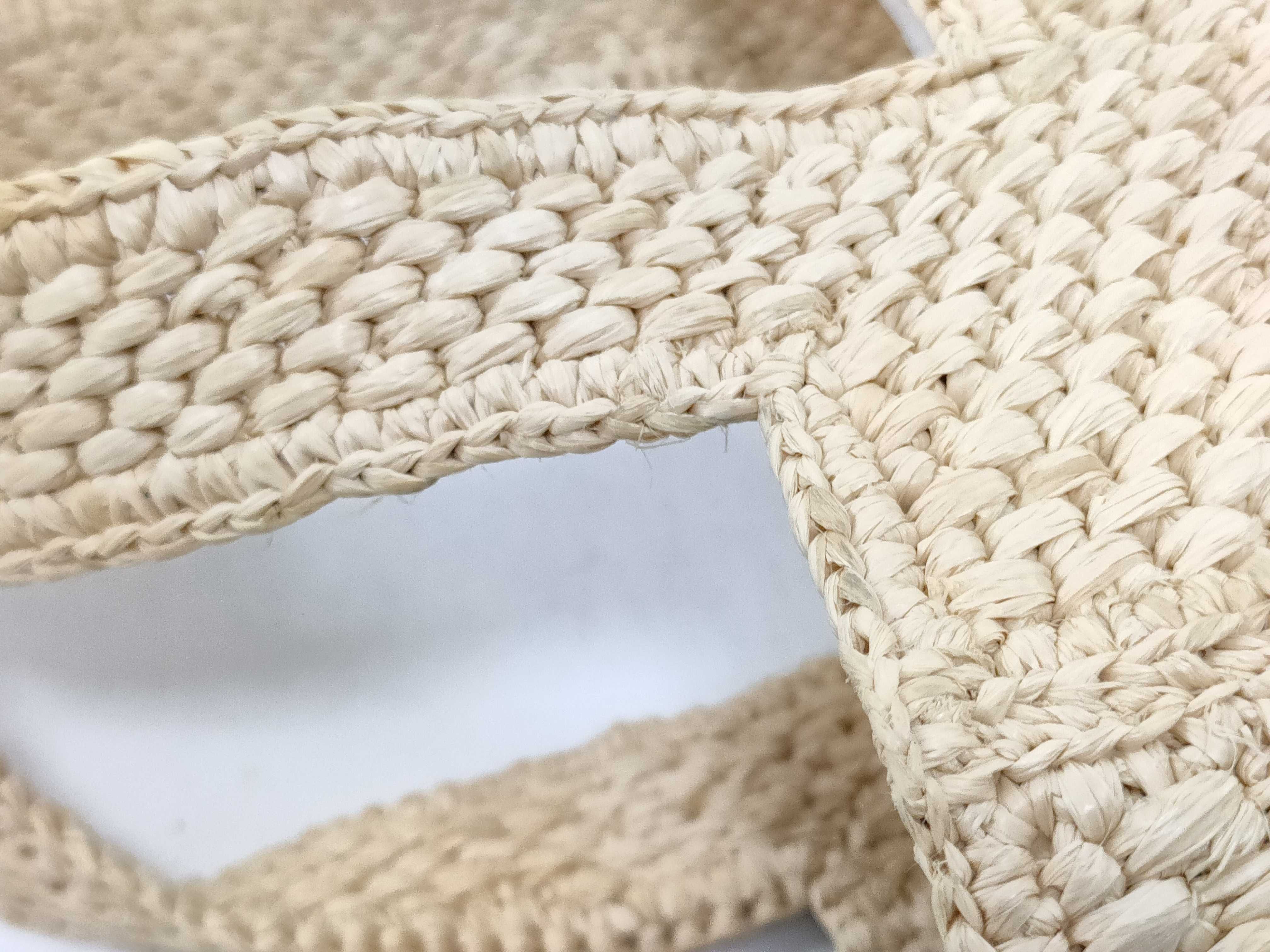 Font Tote Small Raffia 2-Way Handbag Beige Handbag — view 6