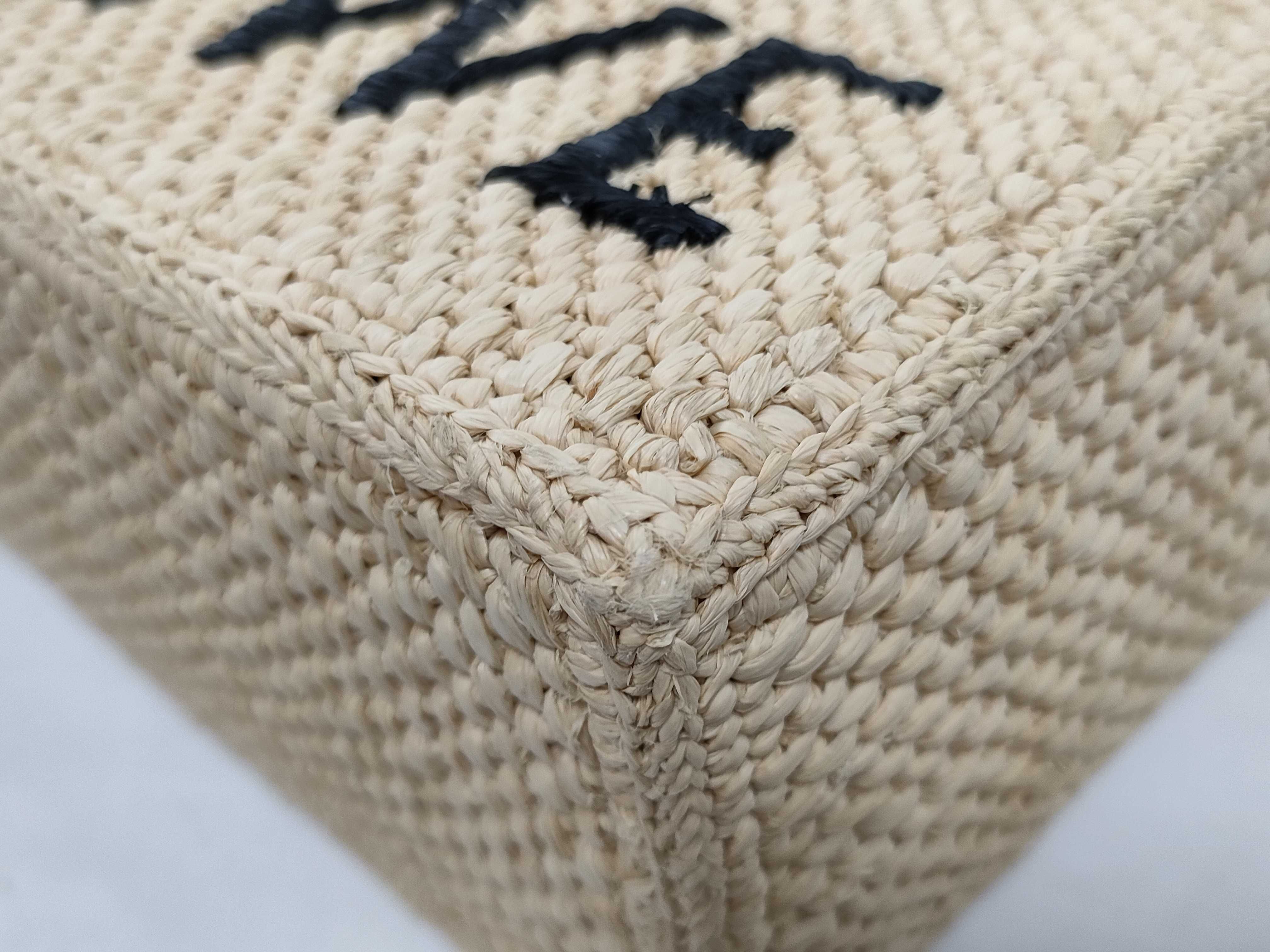 Font Tote Small Raffia 2-Way Handbag Beige Handbag — view 8