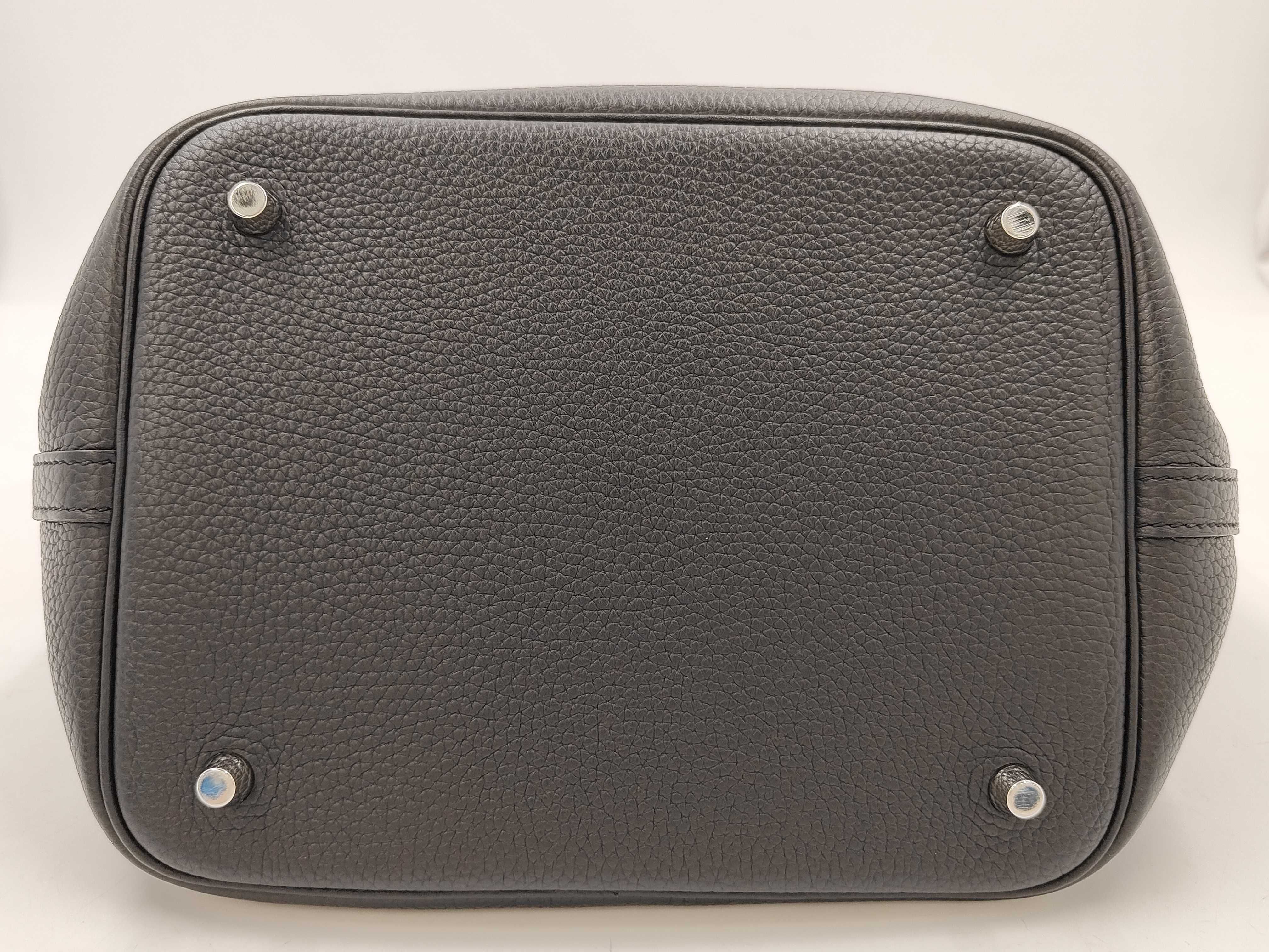 Picotin Taurillon Leather Black Silver Hardware D Stamp Handbag — view 3