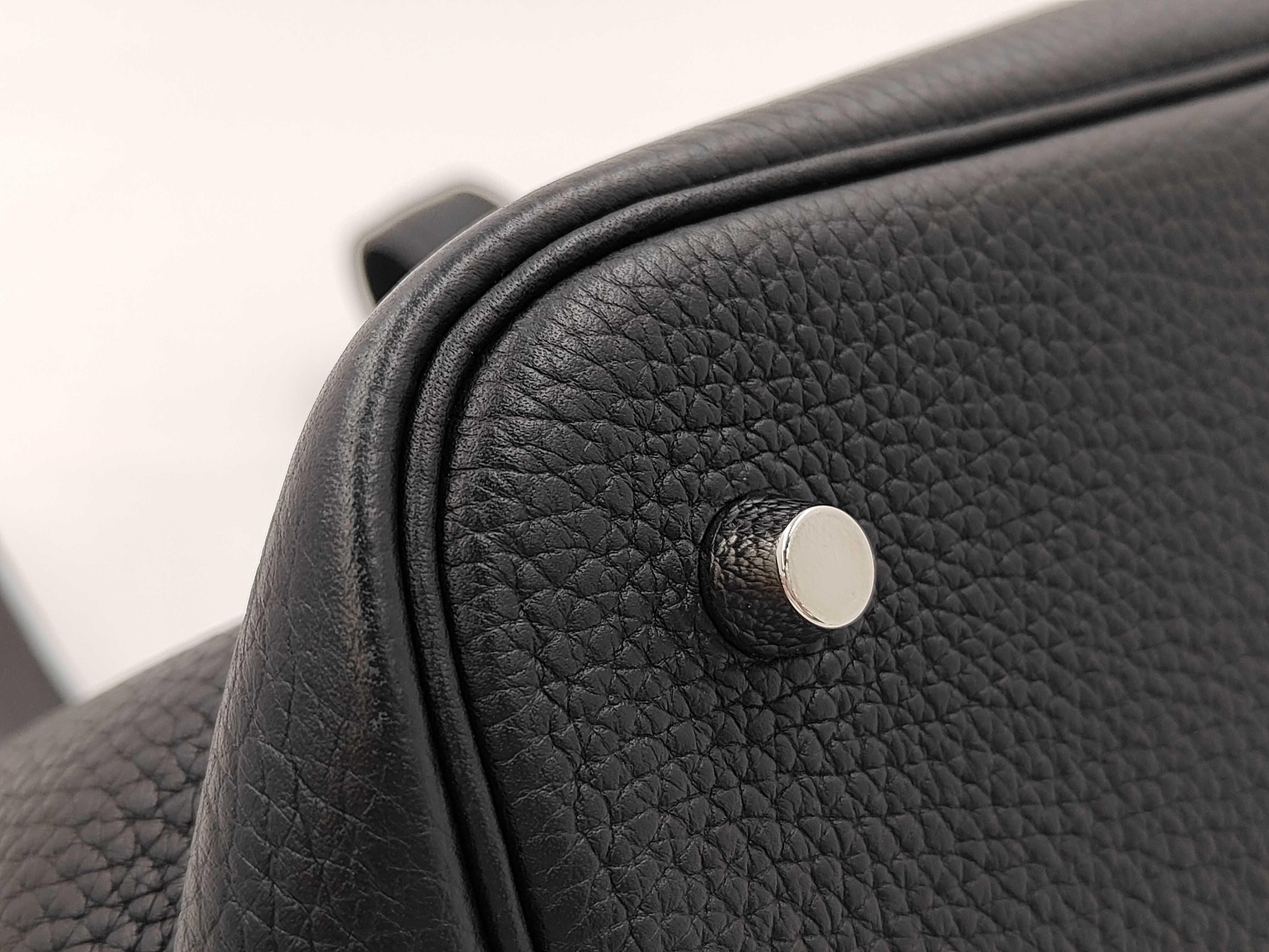 Picotin Taurillon Leather Black Silver Hardware D Stamp Handbag — view 4