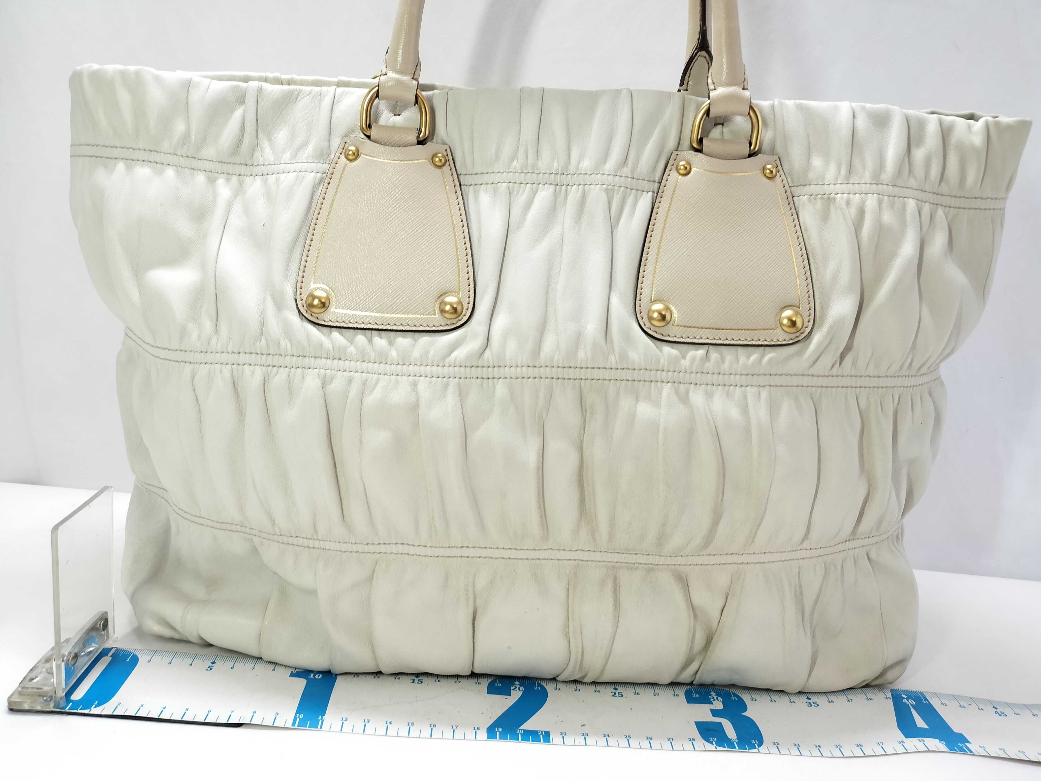 Leather Handbag Gathered Tote Bag — view 2