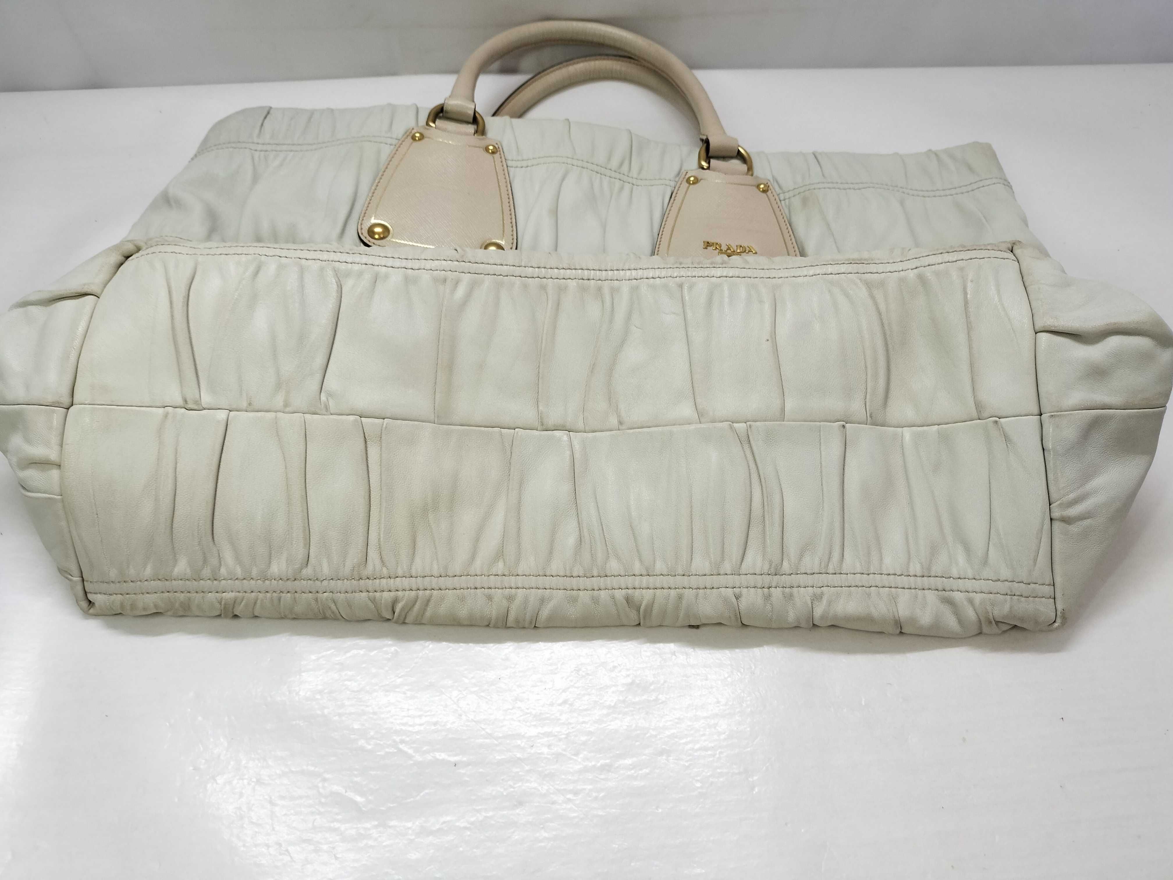 Leather Handbag Gathered Tote Bag — view 14