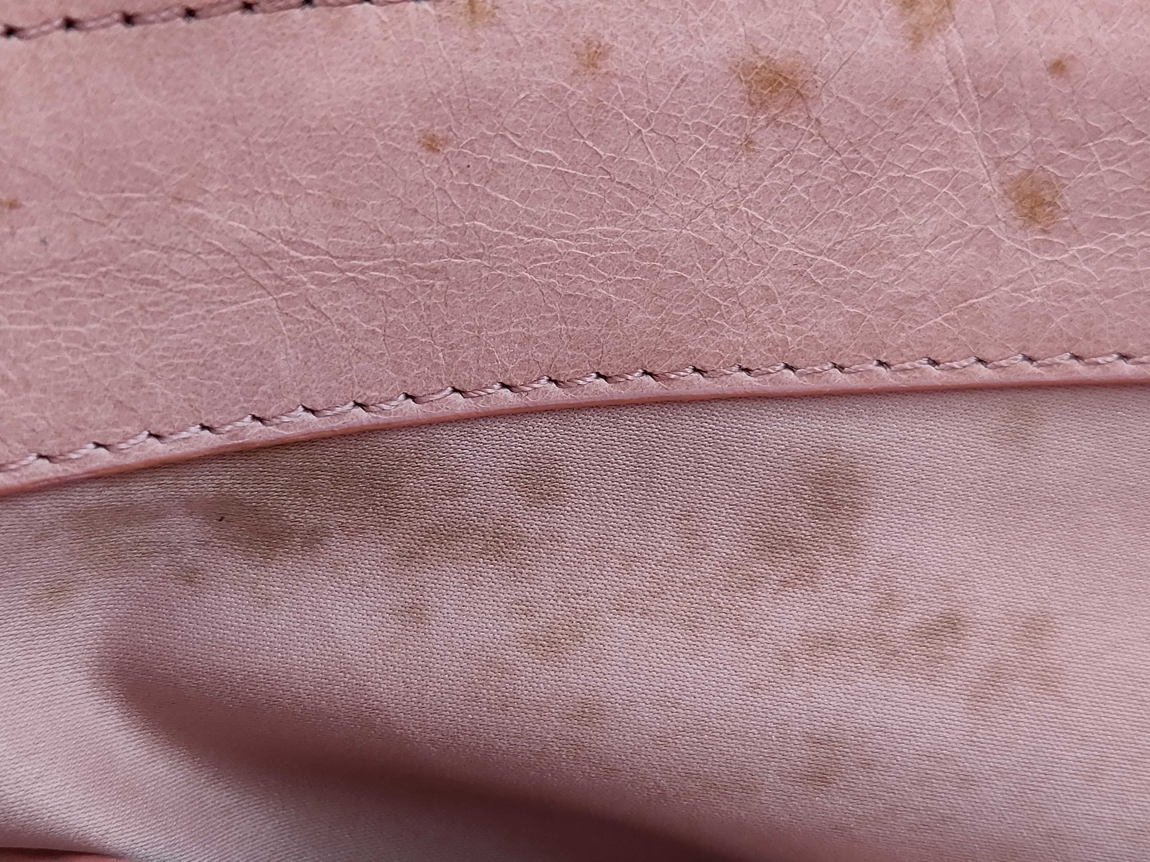 Matelassé 2-Way Bag with Long Strap, Leather, Pink Handbag — view 14