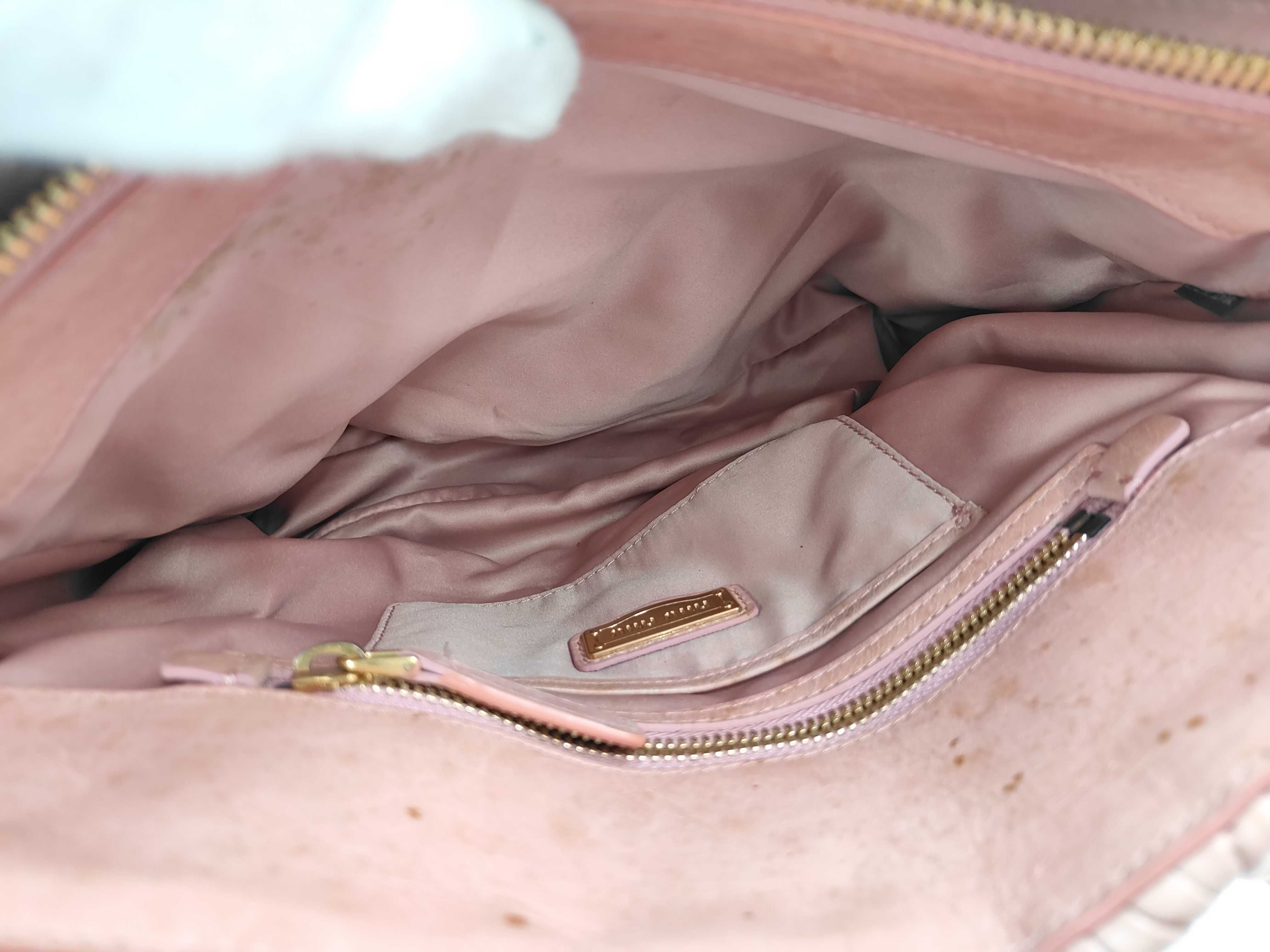 Matelassé 2-Way Bag with Long Strap, Leather, Pink Handbag — view 10