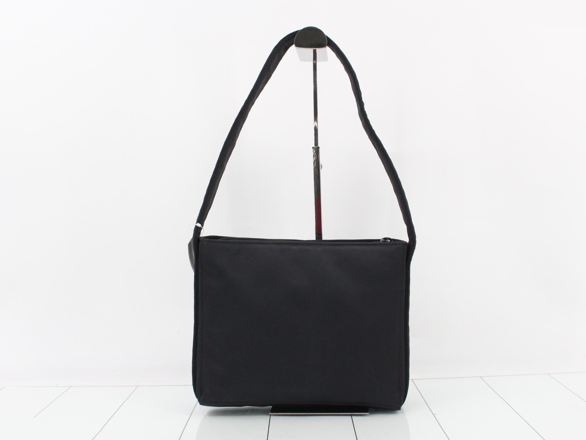 One-shoulder bag, YSL logo, navy, W25 H20 D9 — view 2
