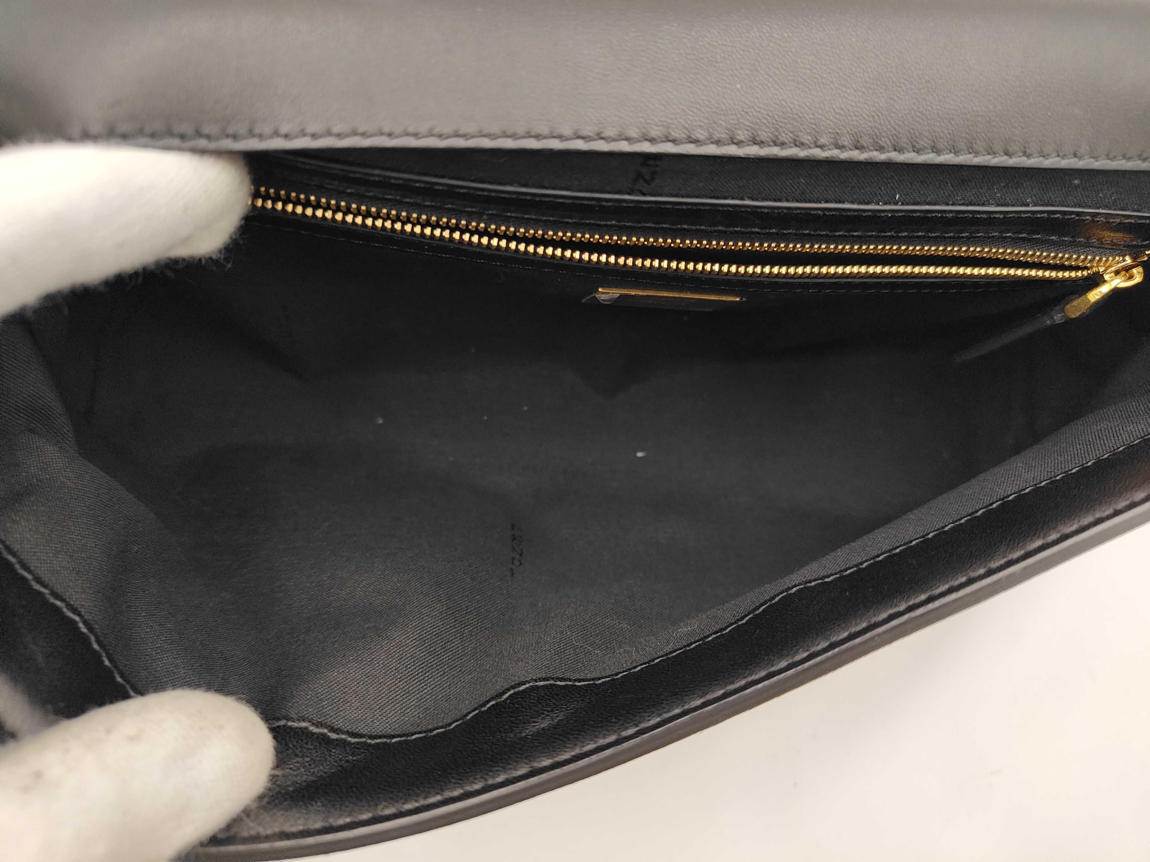 Chain Shoulder Leather Black Shoulder Bag — view 10