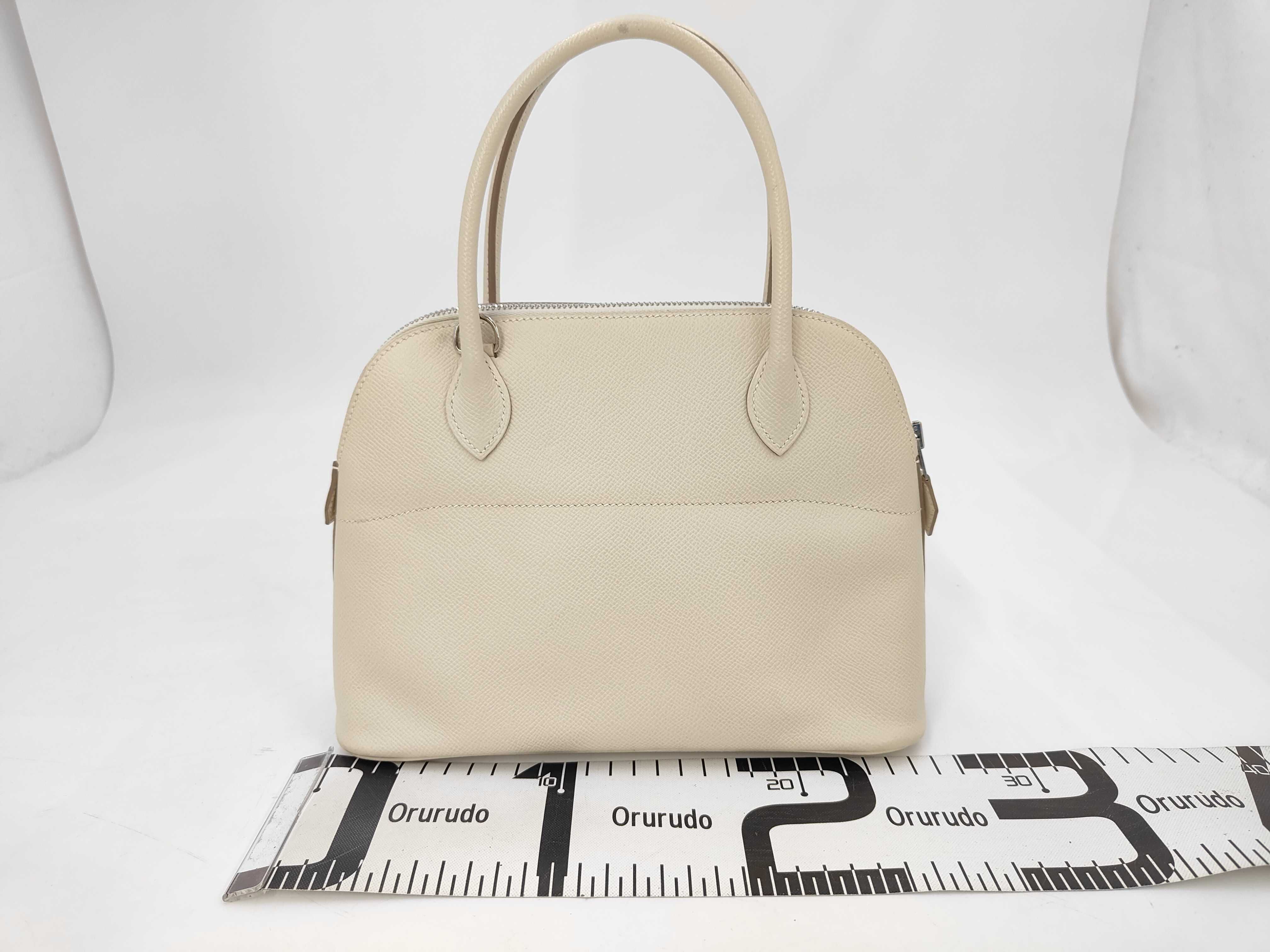 Bolide 27 Epsom Leather Craie Silver Hardware A Stamp Handbag — view 2