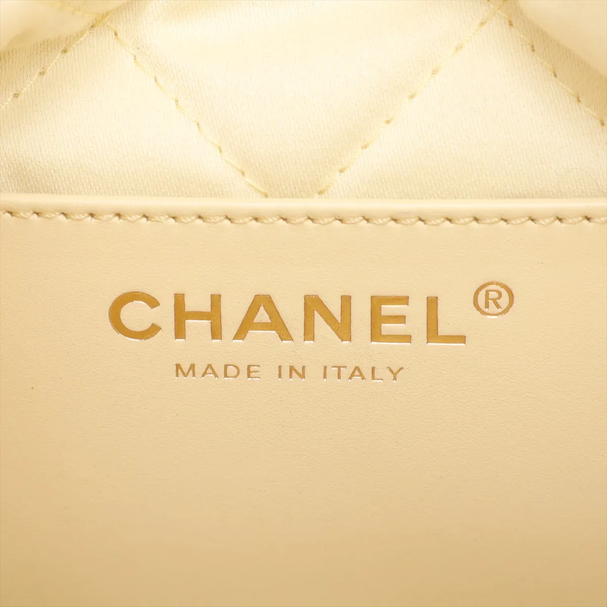 22 Mini Shiny Calfskin Chain Shoulder Bag Yellow Gold Hardware J4CH5TNH Random Plate — view 10