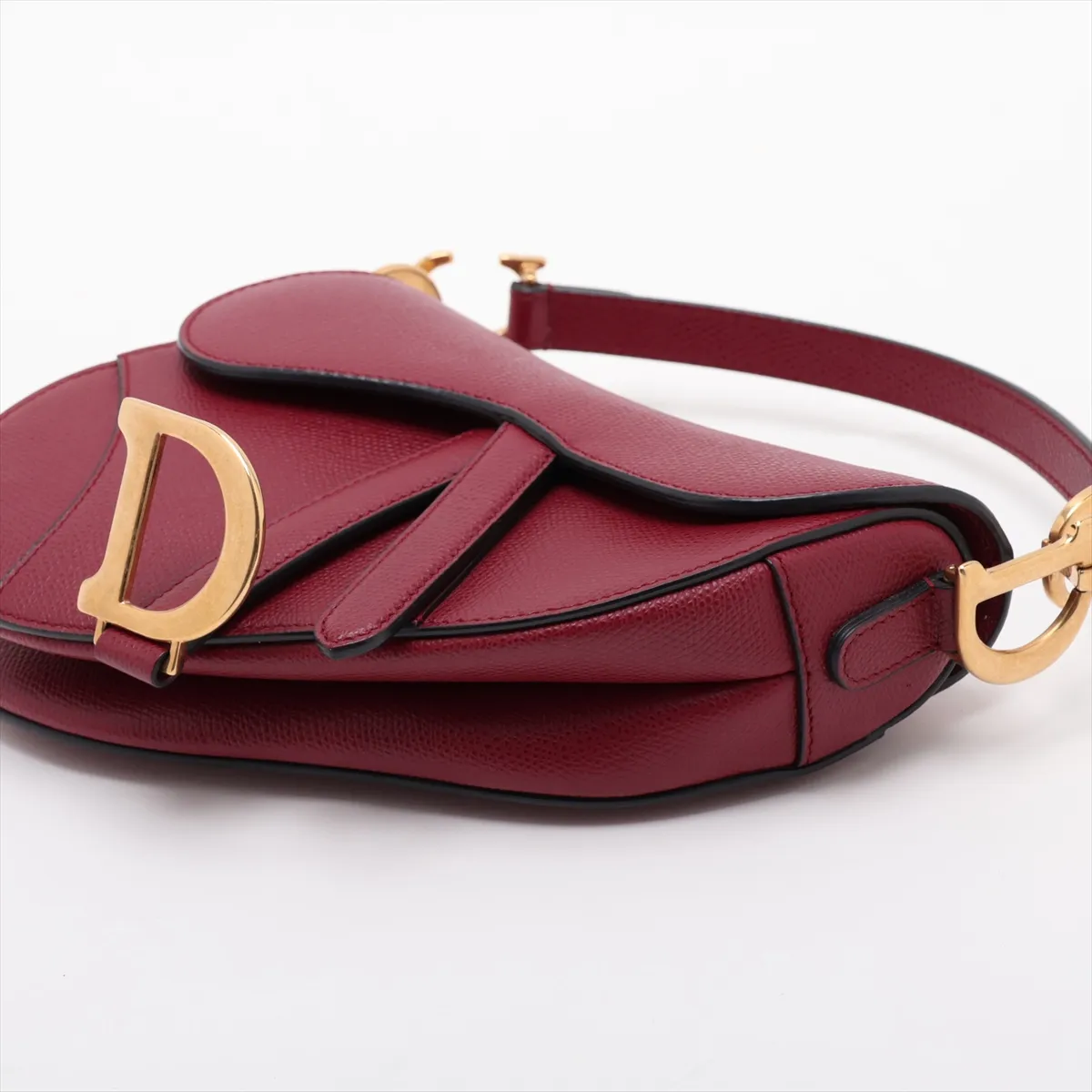 Saddle Leather Handbag, Red — view 3