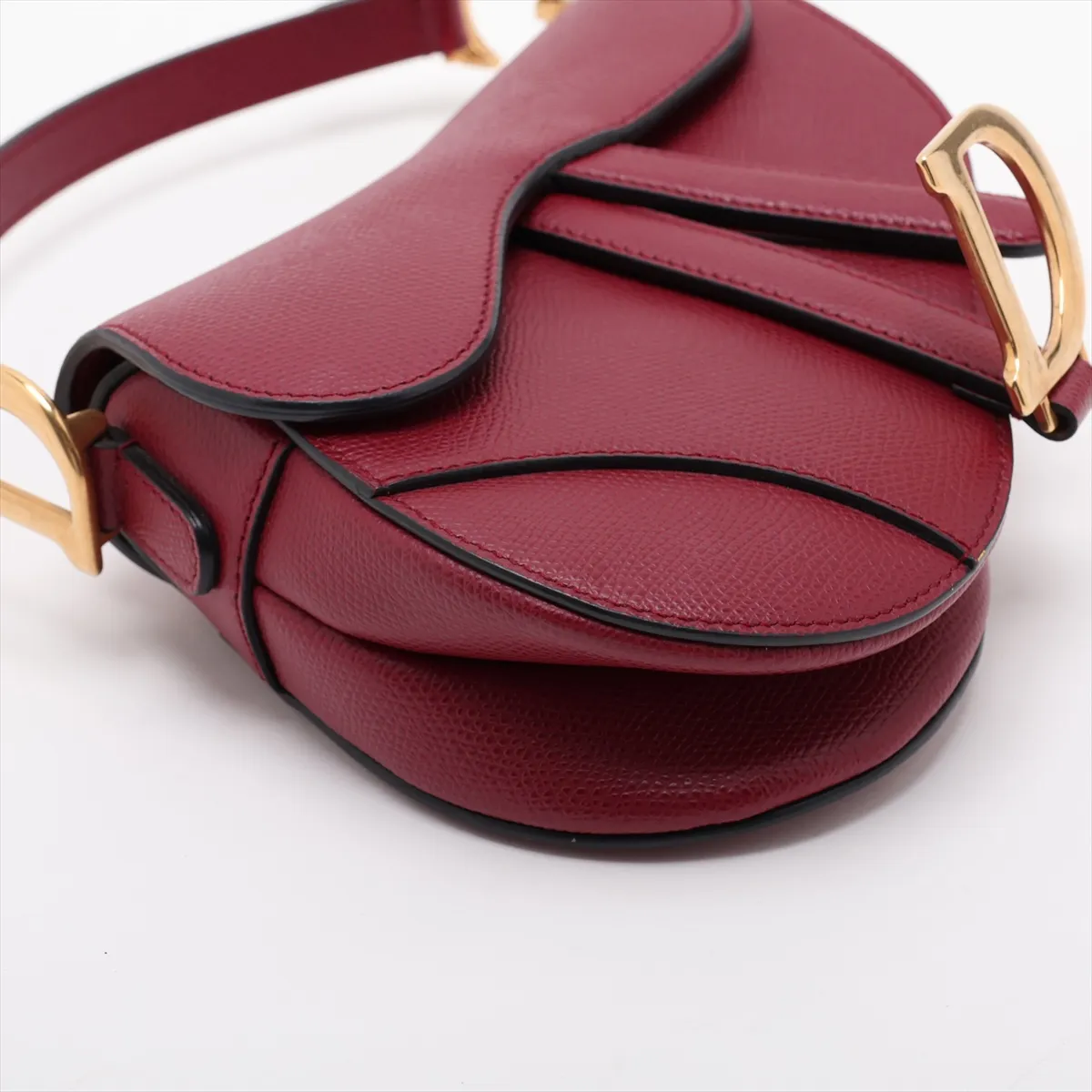 Saddle Leather Handbag, Red — view 4