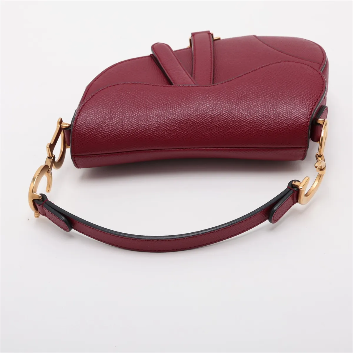 Saddle Leather Handbag, Red — view 5