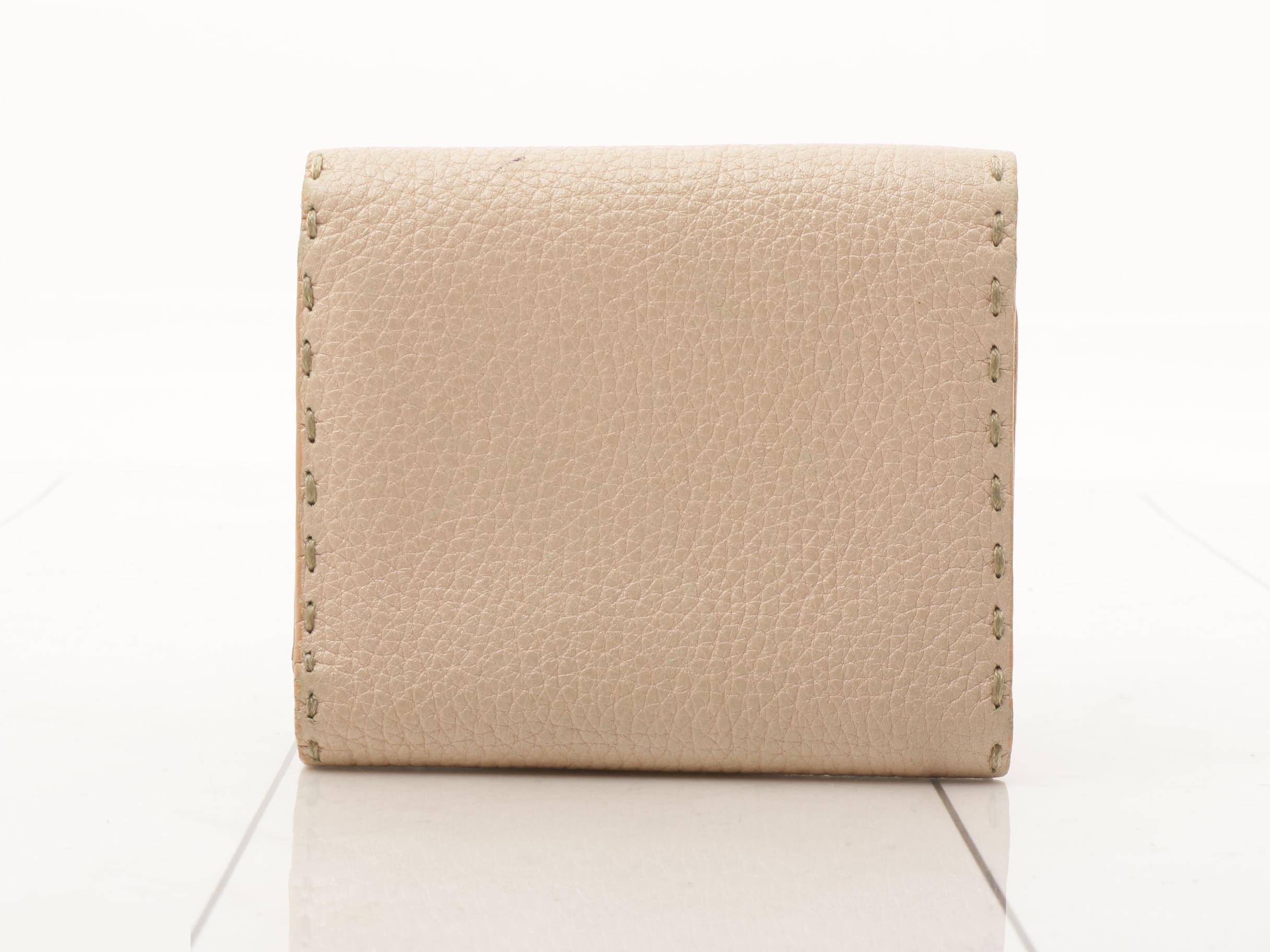 folding wallet, leather, pink, logo engraved plate, FENDI — view 2