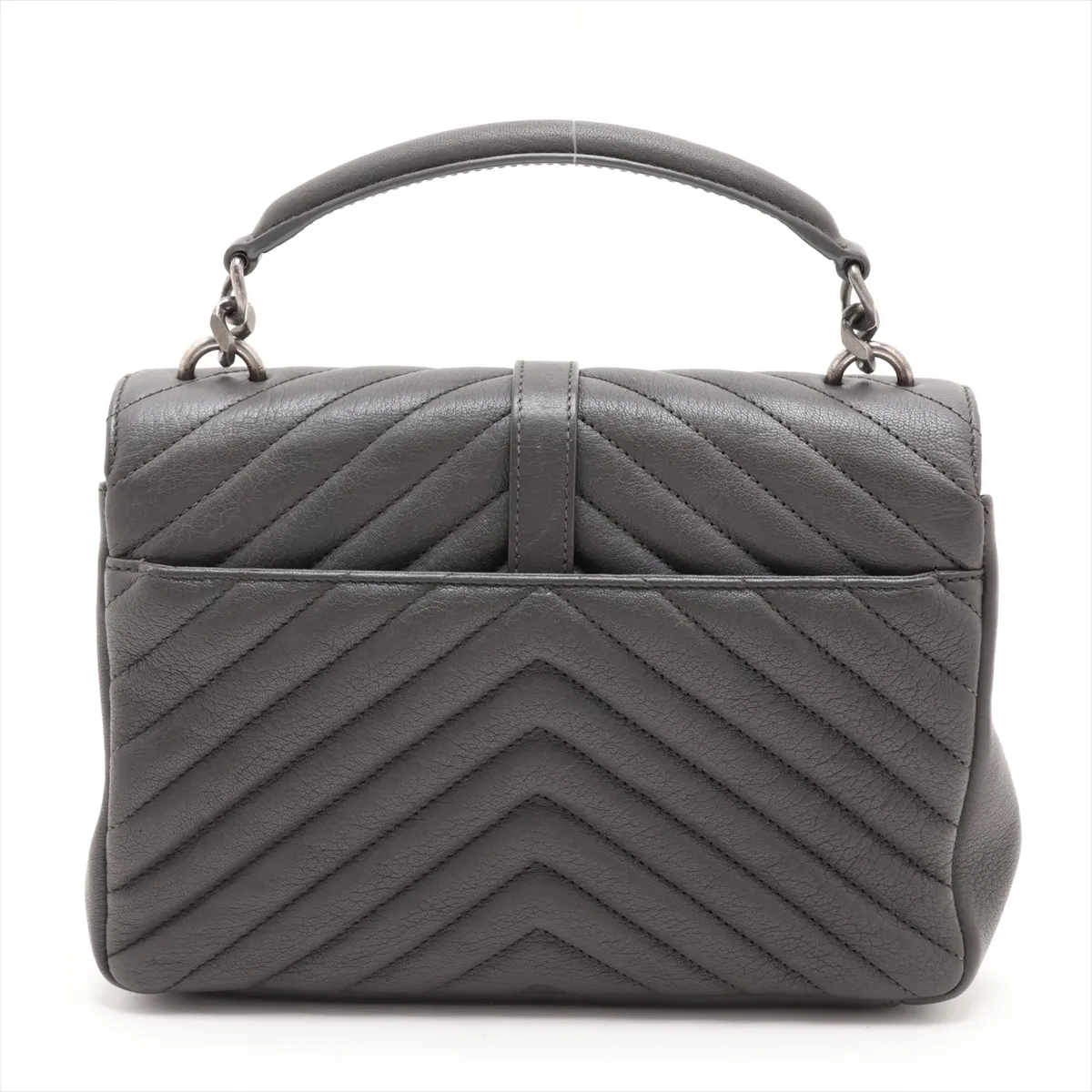 College 487213 Leather 2-Way Handbag, Gray — view 2