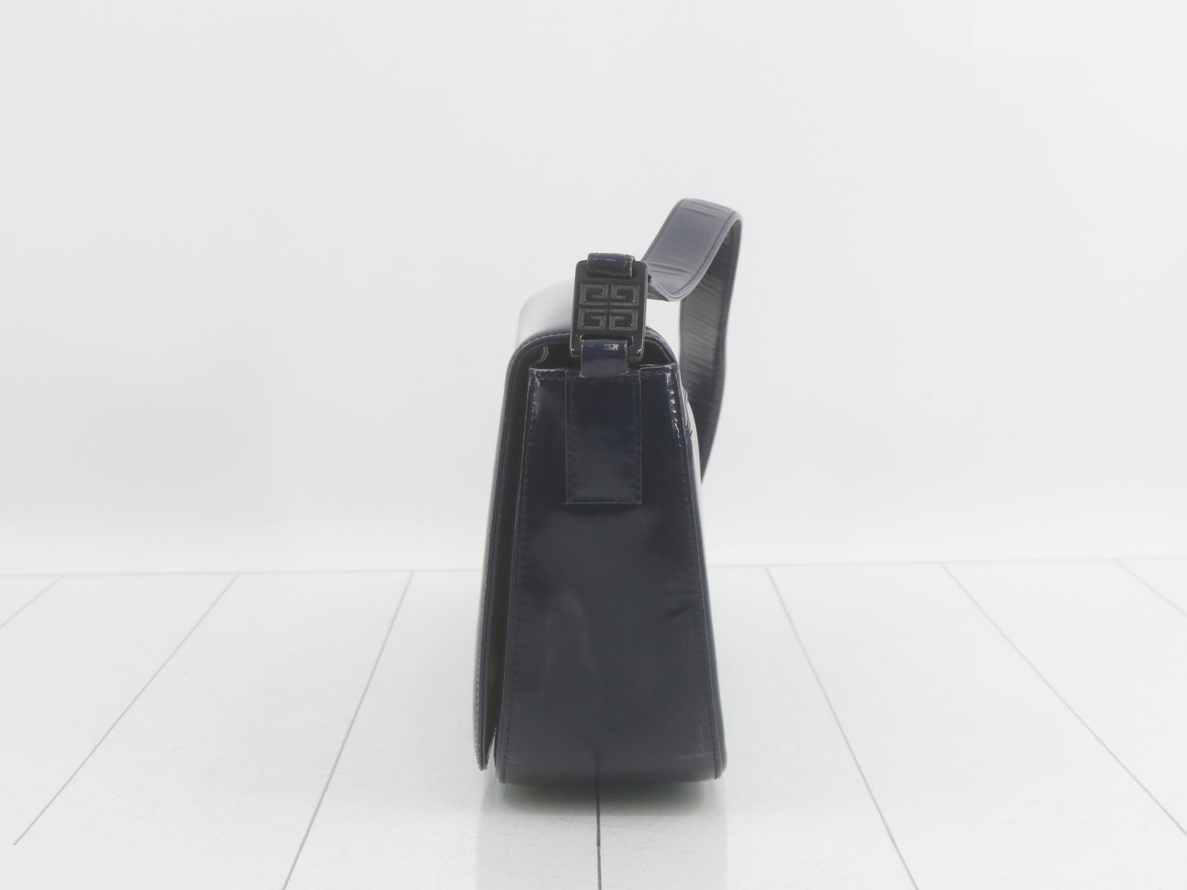 One-shoulder bag, enamel, navy, W28 H18 D8 — view 3