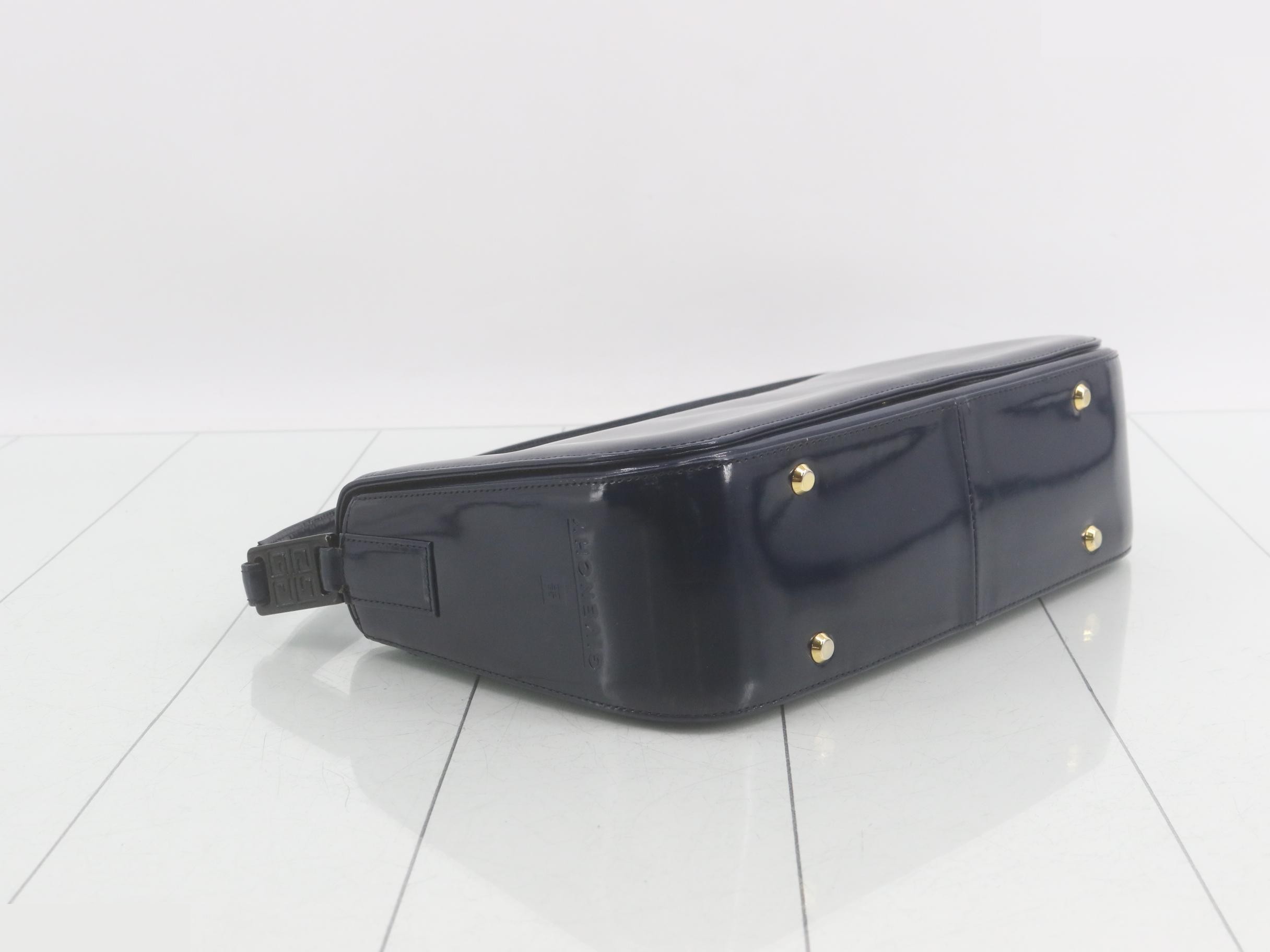 One-shoulder bag, enamel, navy, W28 H18 D8 — view 5