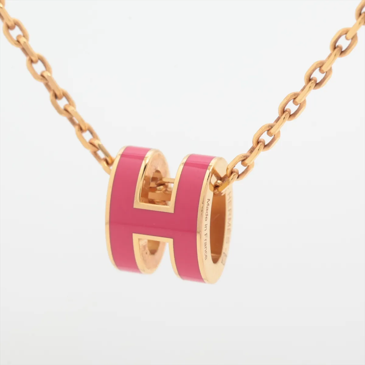 Mini Pop H Necklace GP Gold x Pink Brushes