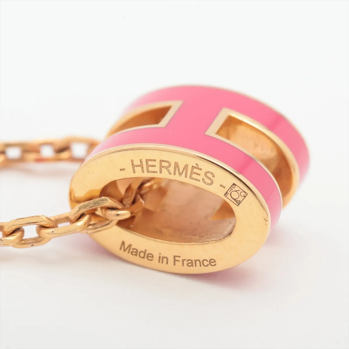 Mini Pop H Necklace GP Gold x Pink Brushes — view 4