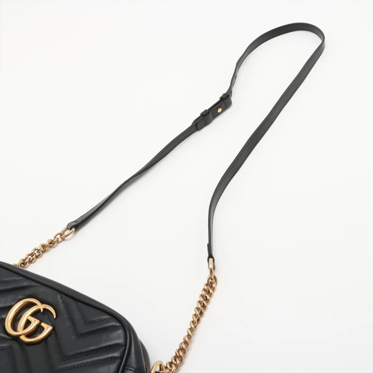 GG Marmont Leather Chain Shoulder Bag Black 447632 — view 5