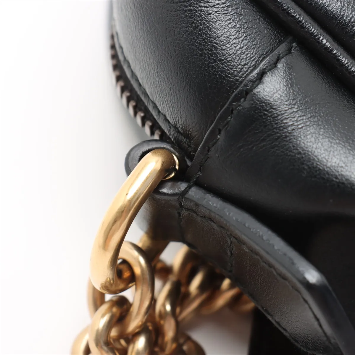 GG Marmont Leather Chain Shoulder Bag Black 447632 — view 9