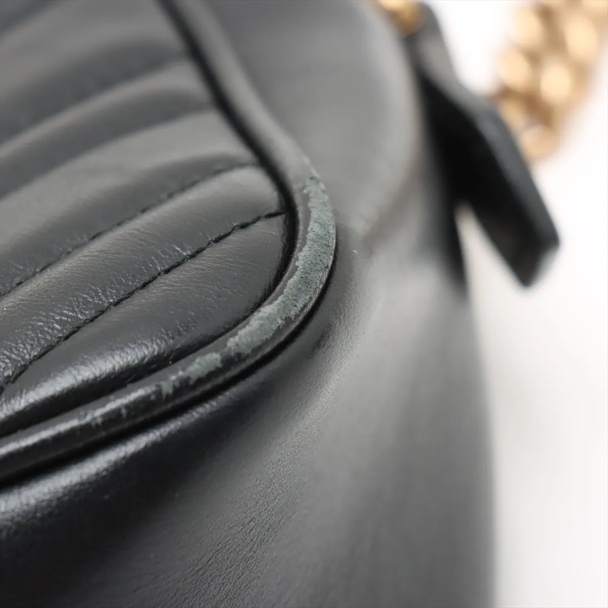 GG Marmont Leather Chain Shoulder Bag Black 447632 — view 10