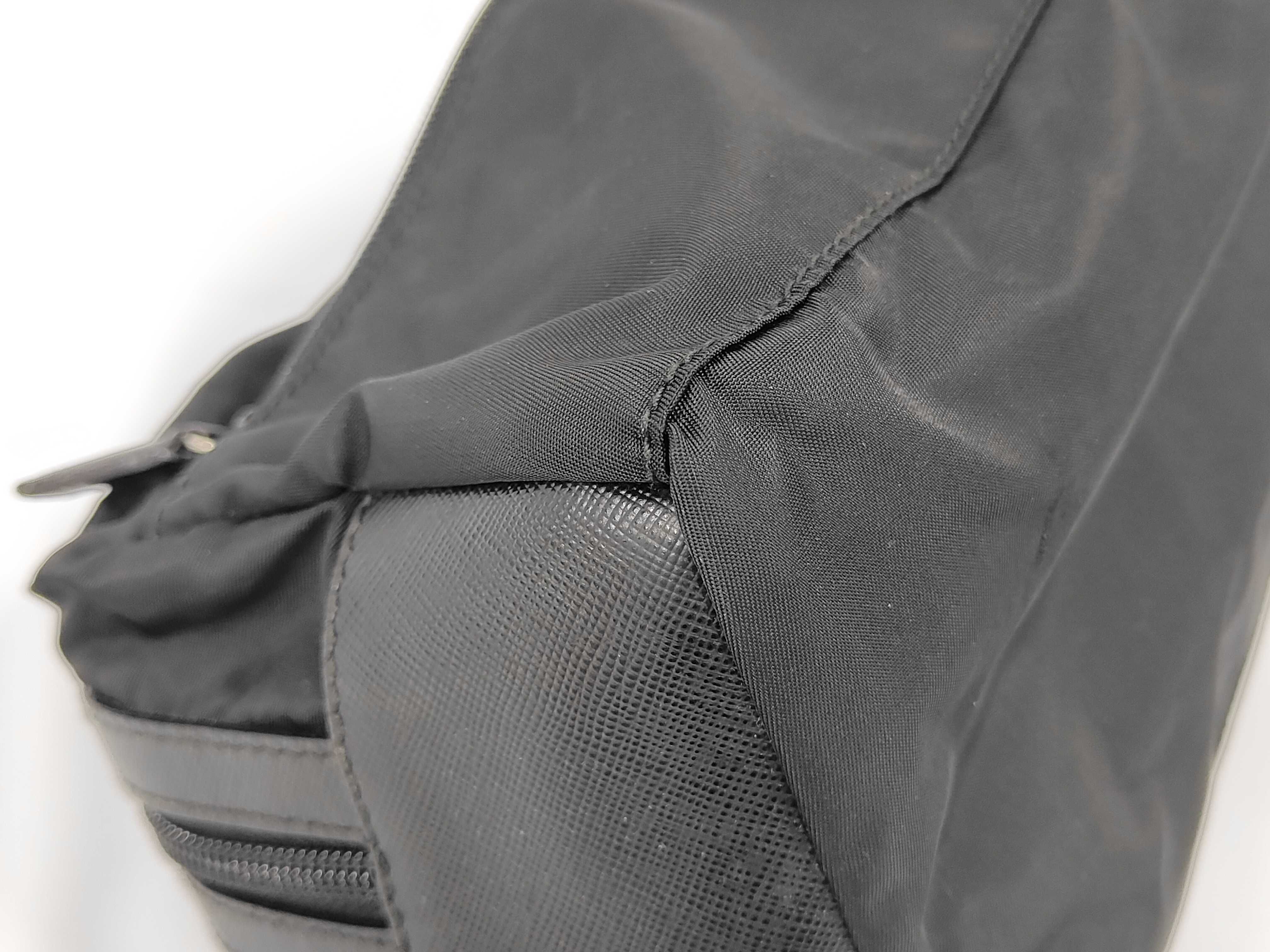 Tessuto Nylon Saffiano Leather Pouch — view 4