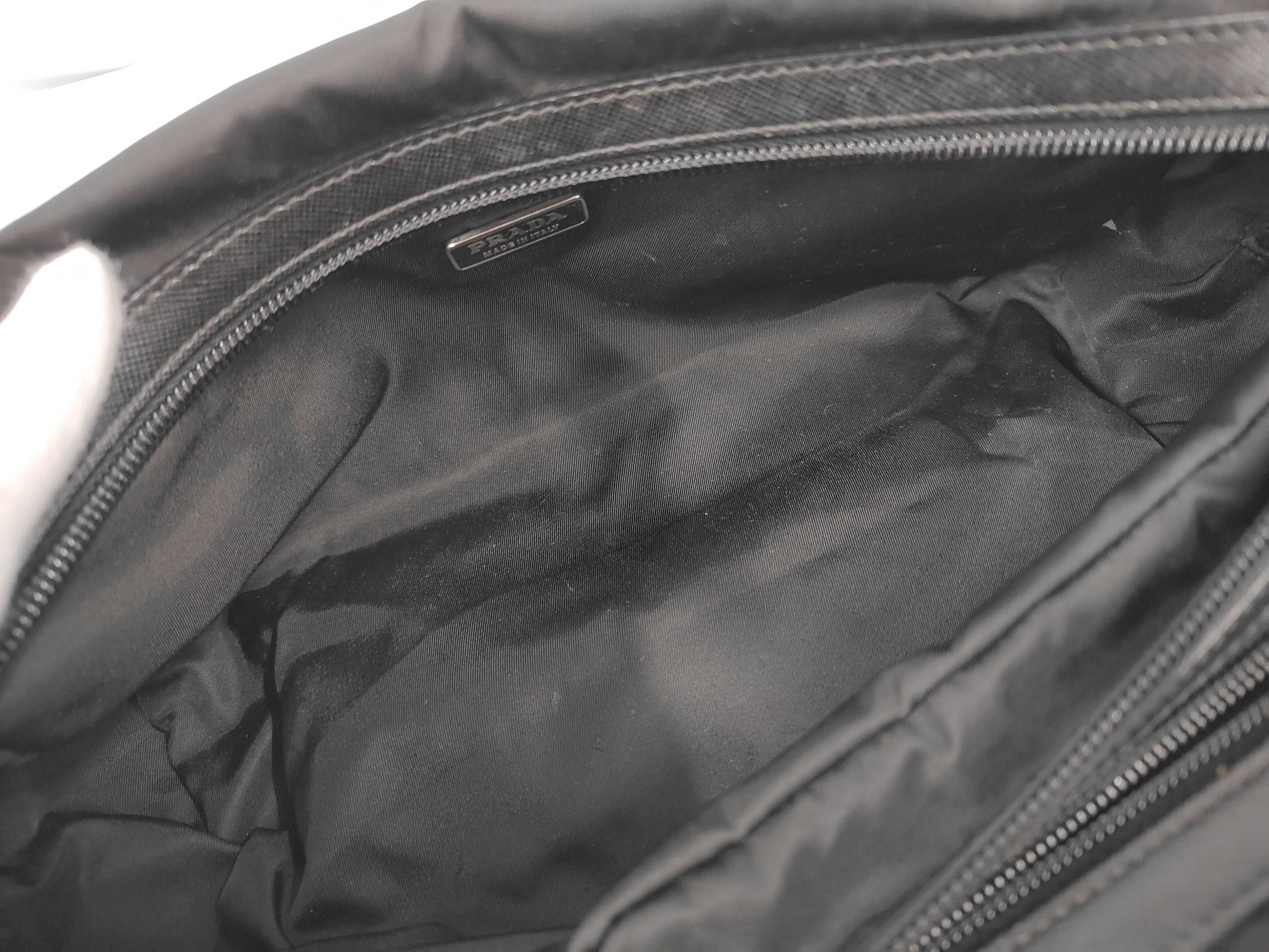 Tessuto Nylon Saffiano Leather Pouch — view 7