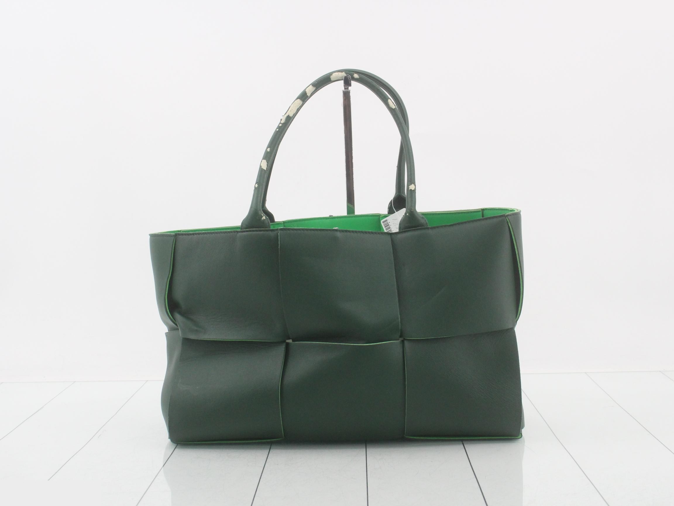 Maxi Intrecciato Arco Tote Bag, Green — view 2