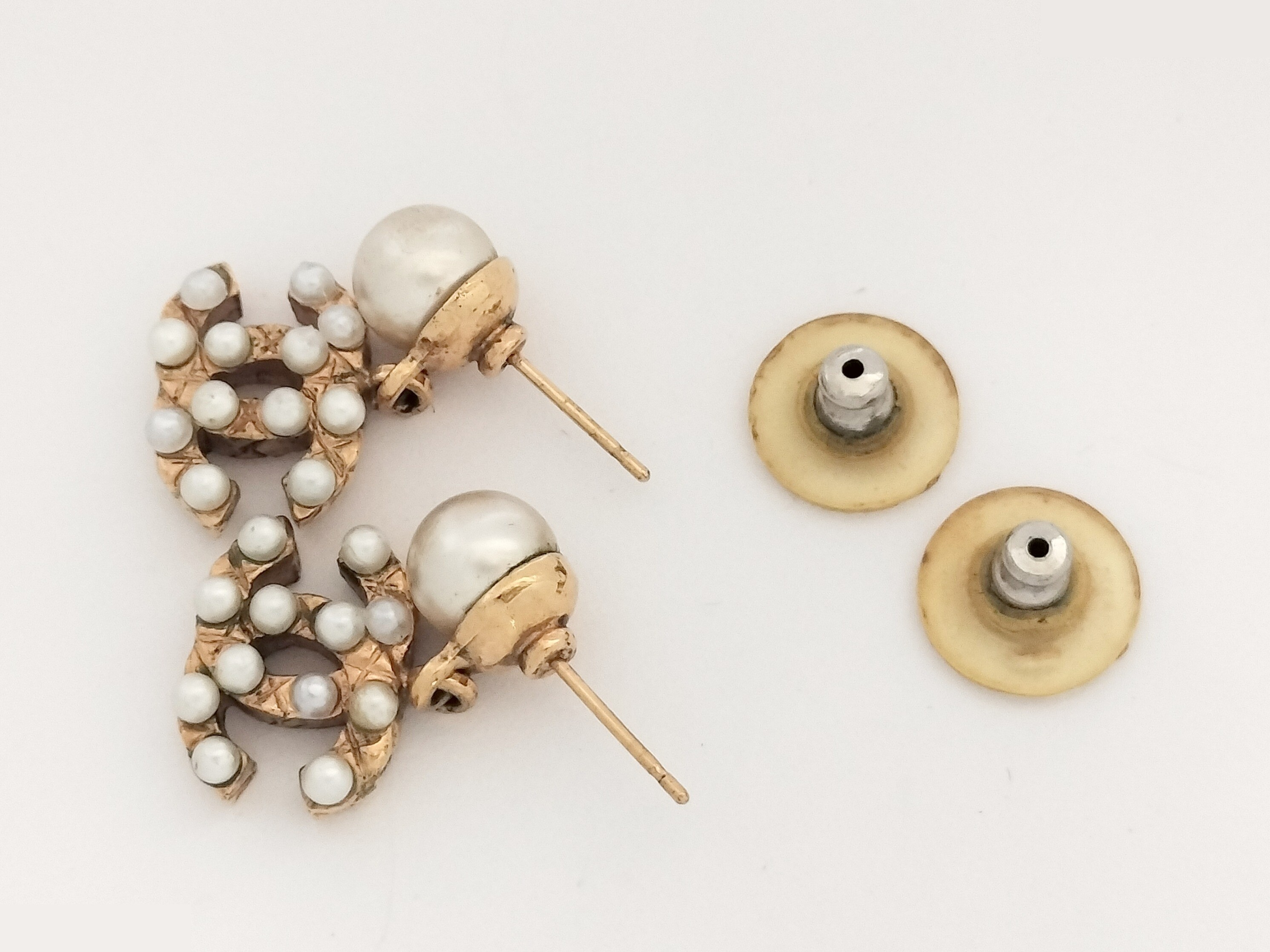 Coco F Pearl Gold Earrings — view 5