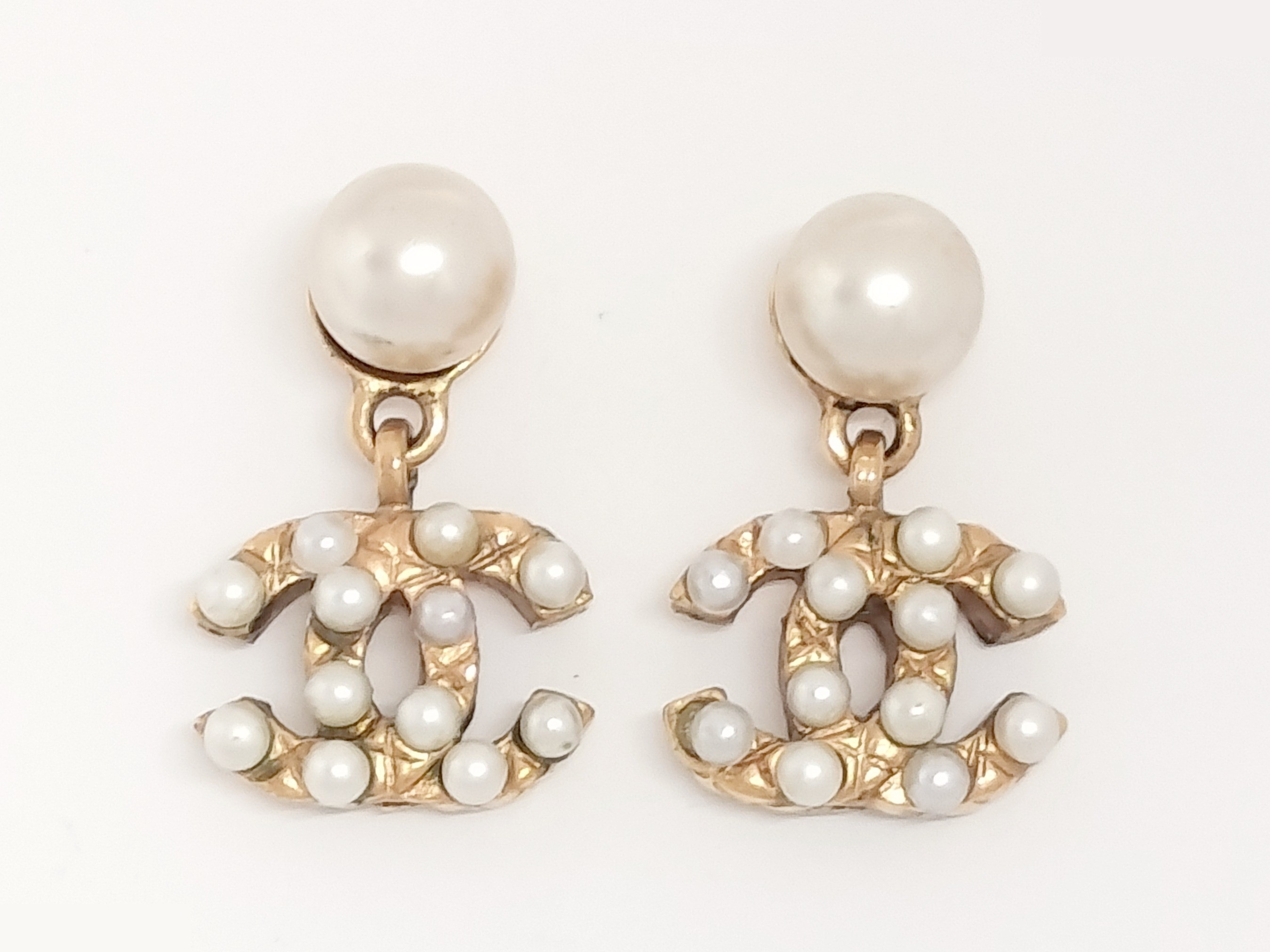 Coco F Pearl Gold Earrings — view 6