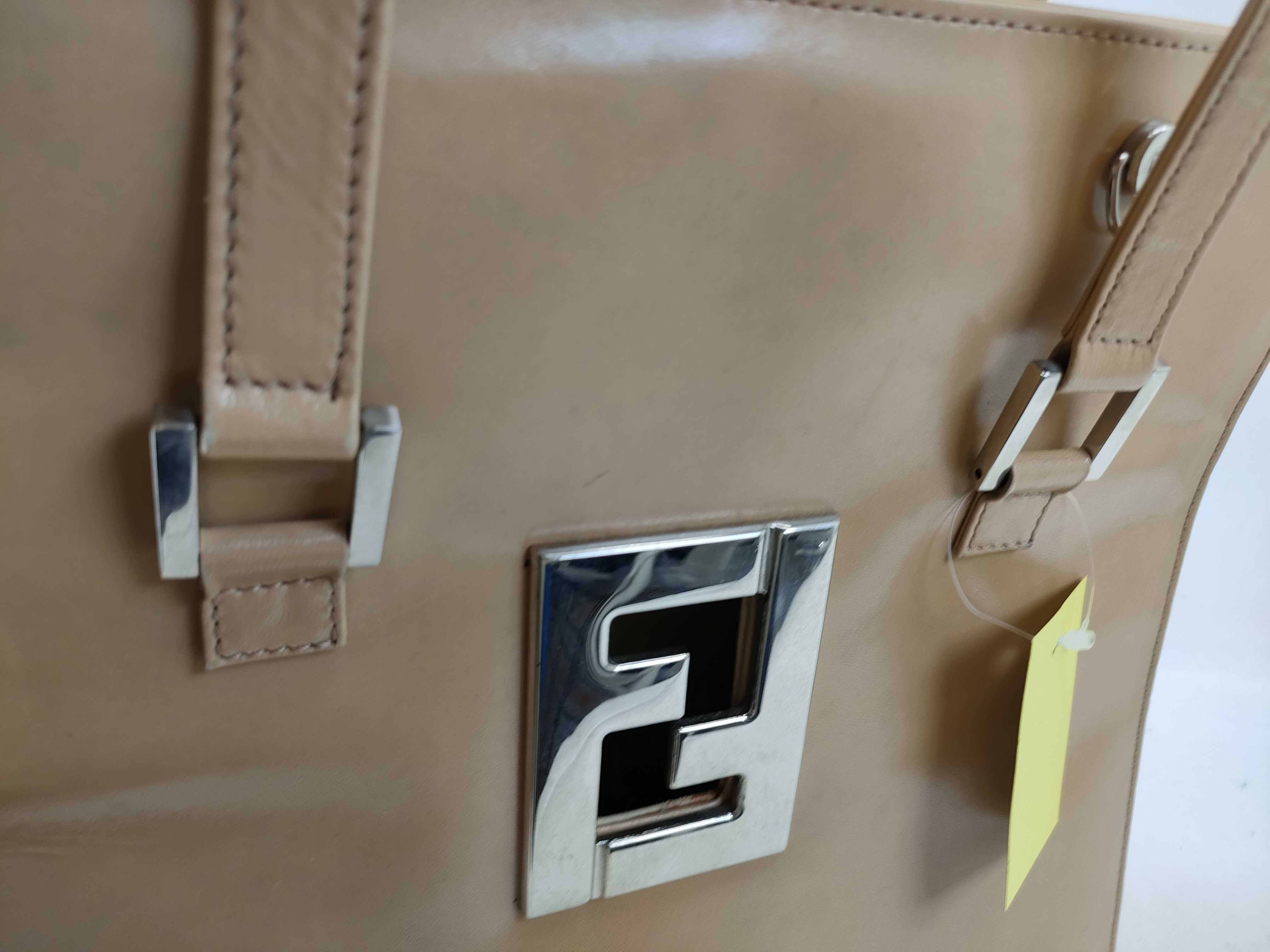 FF/Leather/Beige/Tote/Handbag — view 4