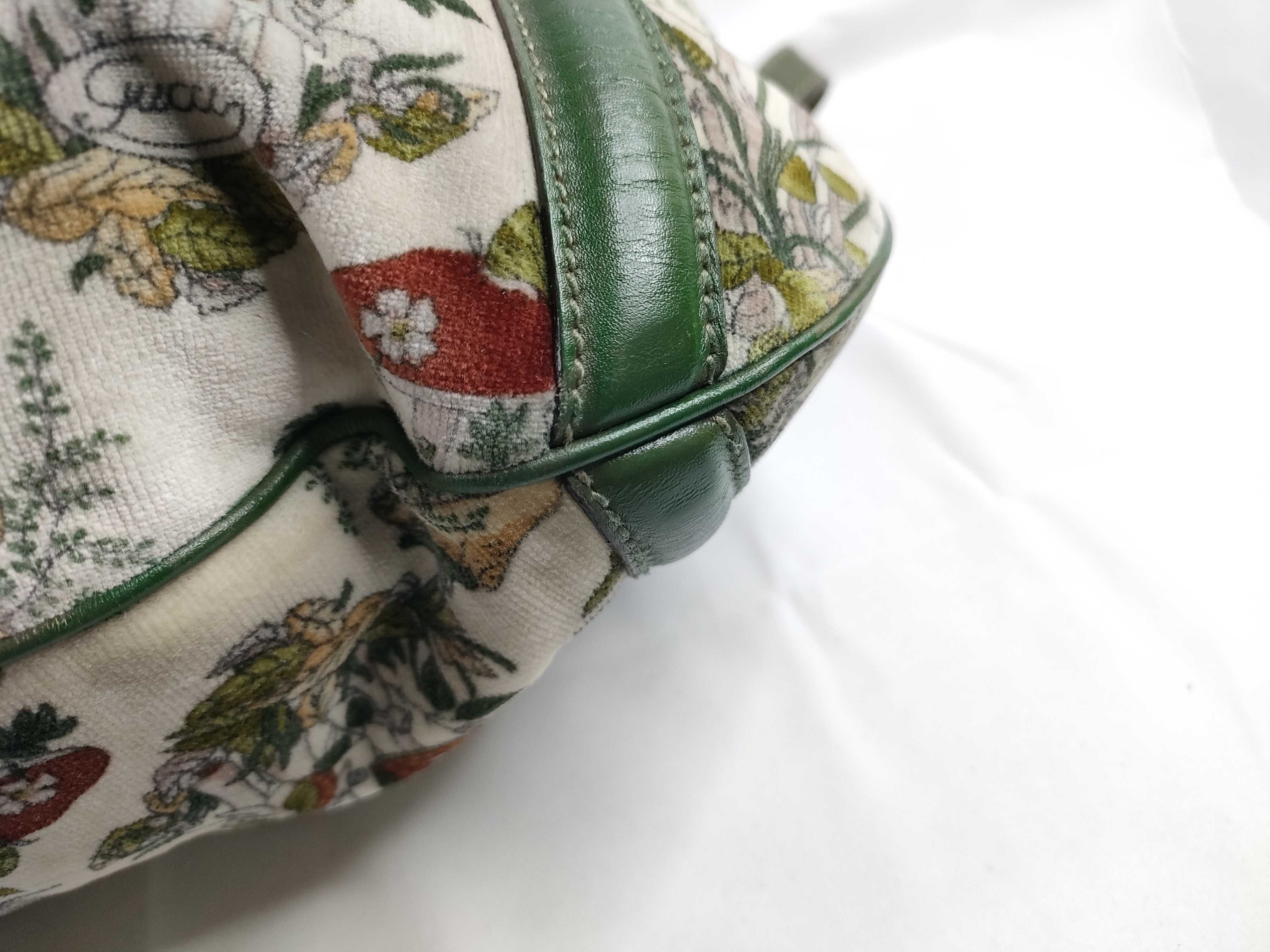 Interlocking GG Mushroom Flora Multicolor Velour Shoulder Bag 162886 — view 5