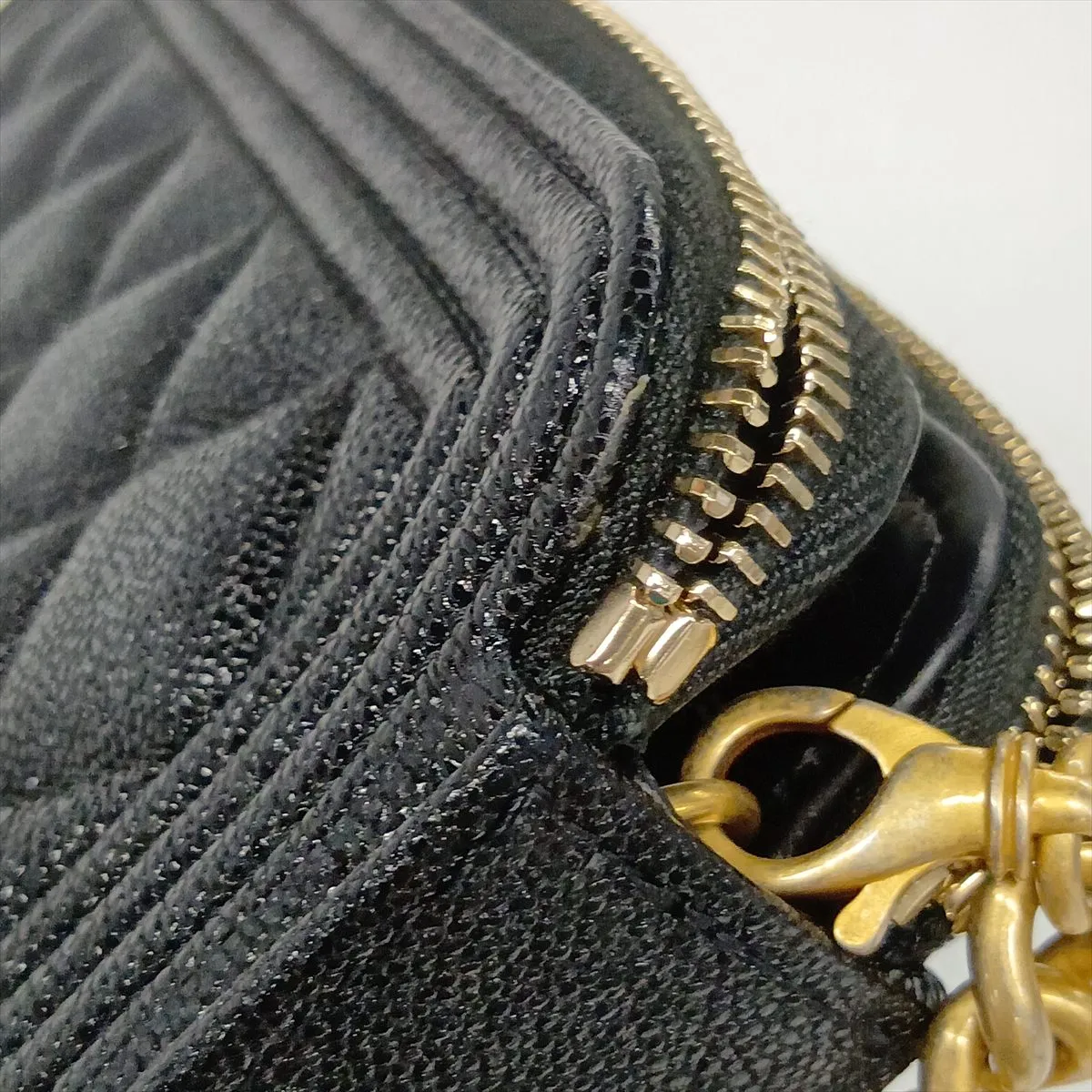 Boy Chanel Caviar Skin Chain Wallet, Black with Gold Hardware, 27867614, Serial Number 27 — view 14
