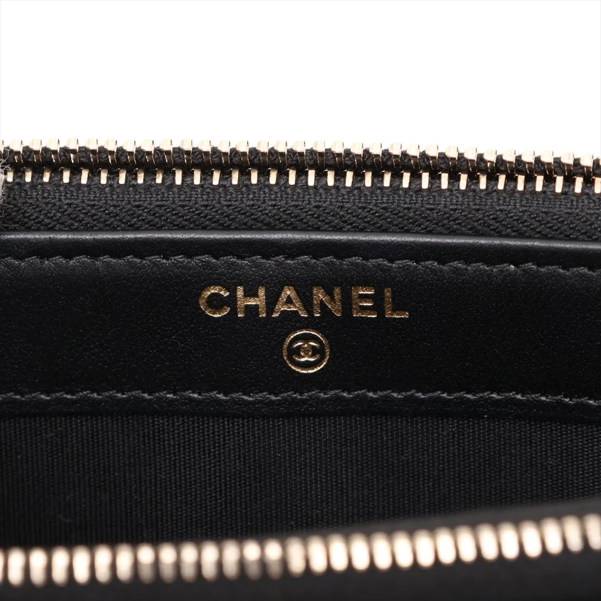 Boy Chanel Caviar Skin Chain Wallet, Black with Gold Hardware, 27867614, Serial Number 27 — view 9