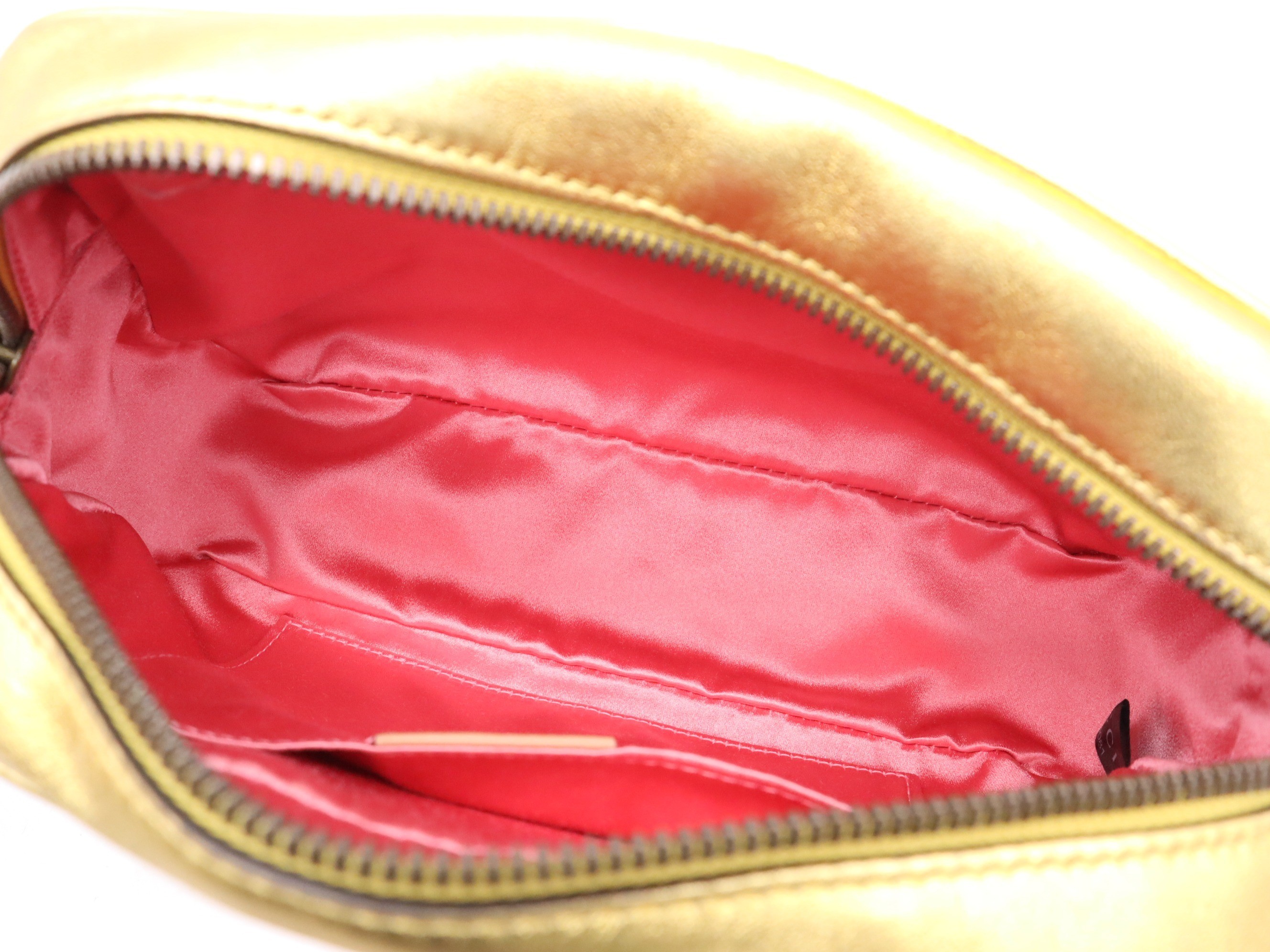 Leather GG Marmont Pearly Shoulder Bag, Gold, GD Hardware — view 7