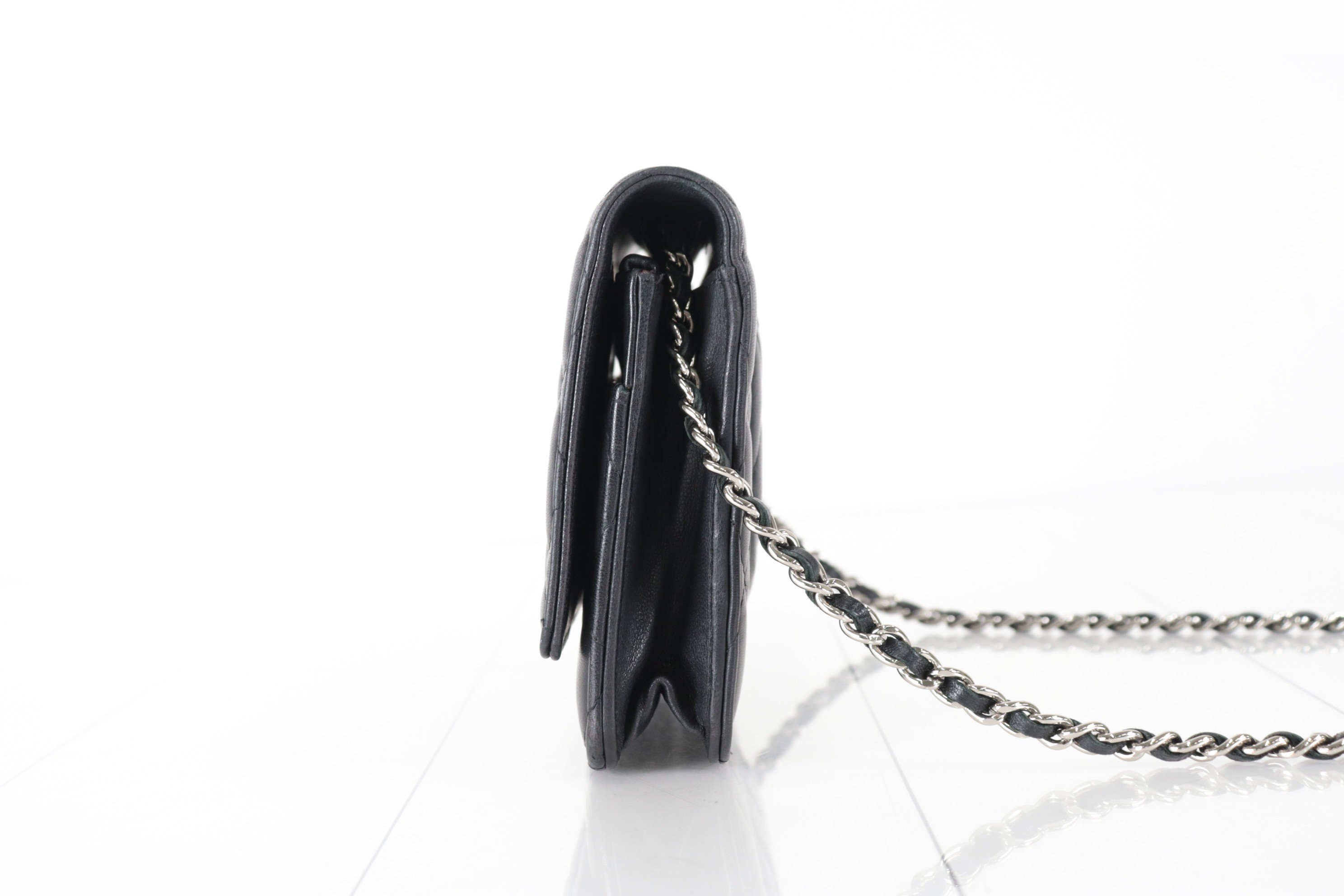 Coco Mark Lamb Chain Wallet, Silver Hardware, Series 19 — view 4