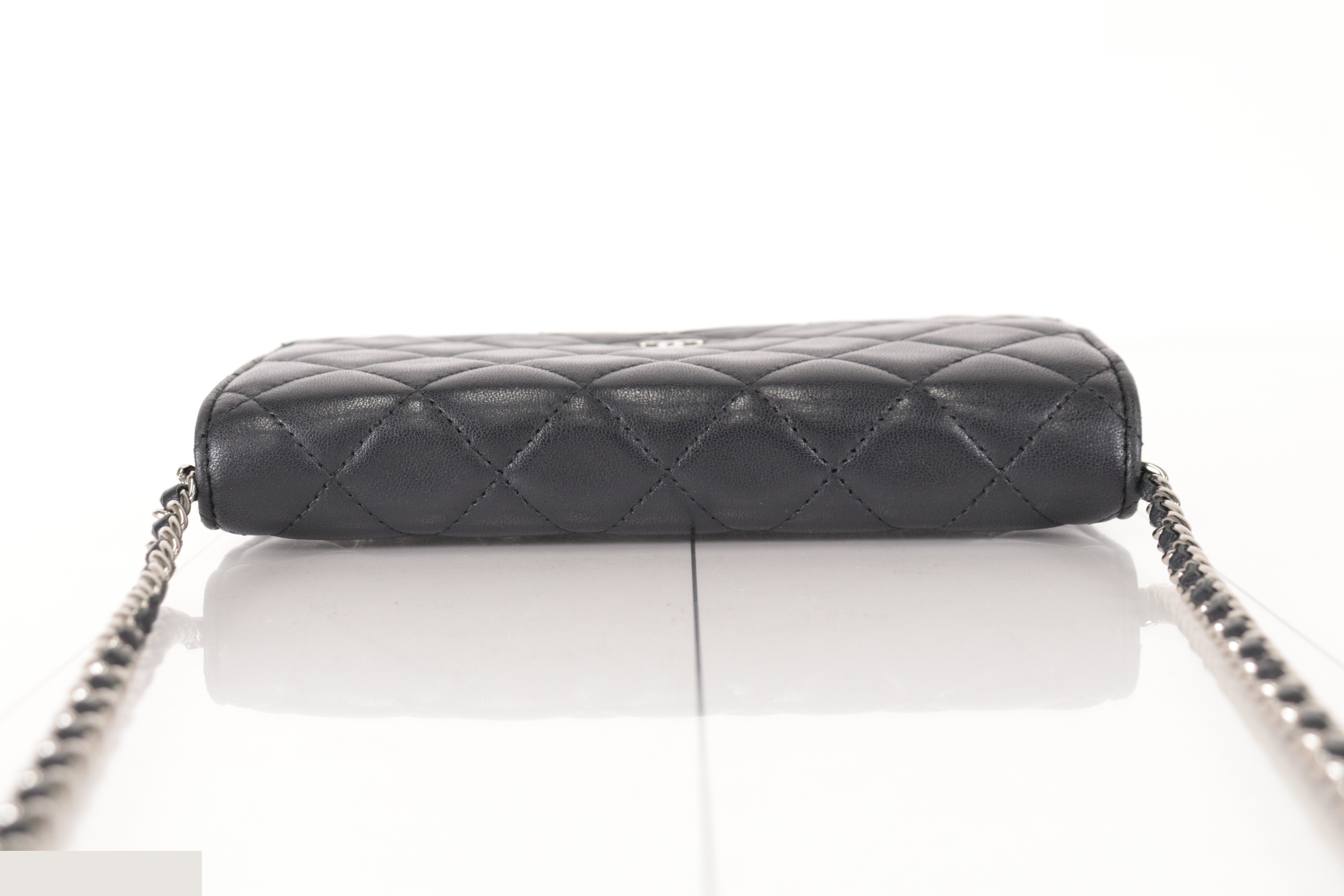 Coco Mark Lamb Chain Wallet, Silver Hardware, Series 19 — view 5