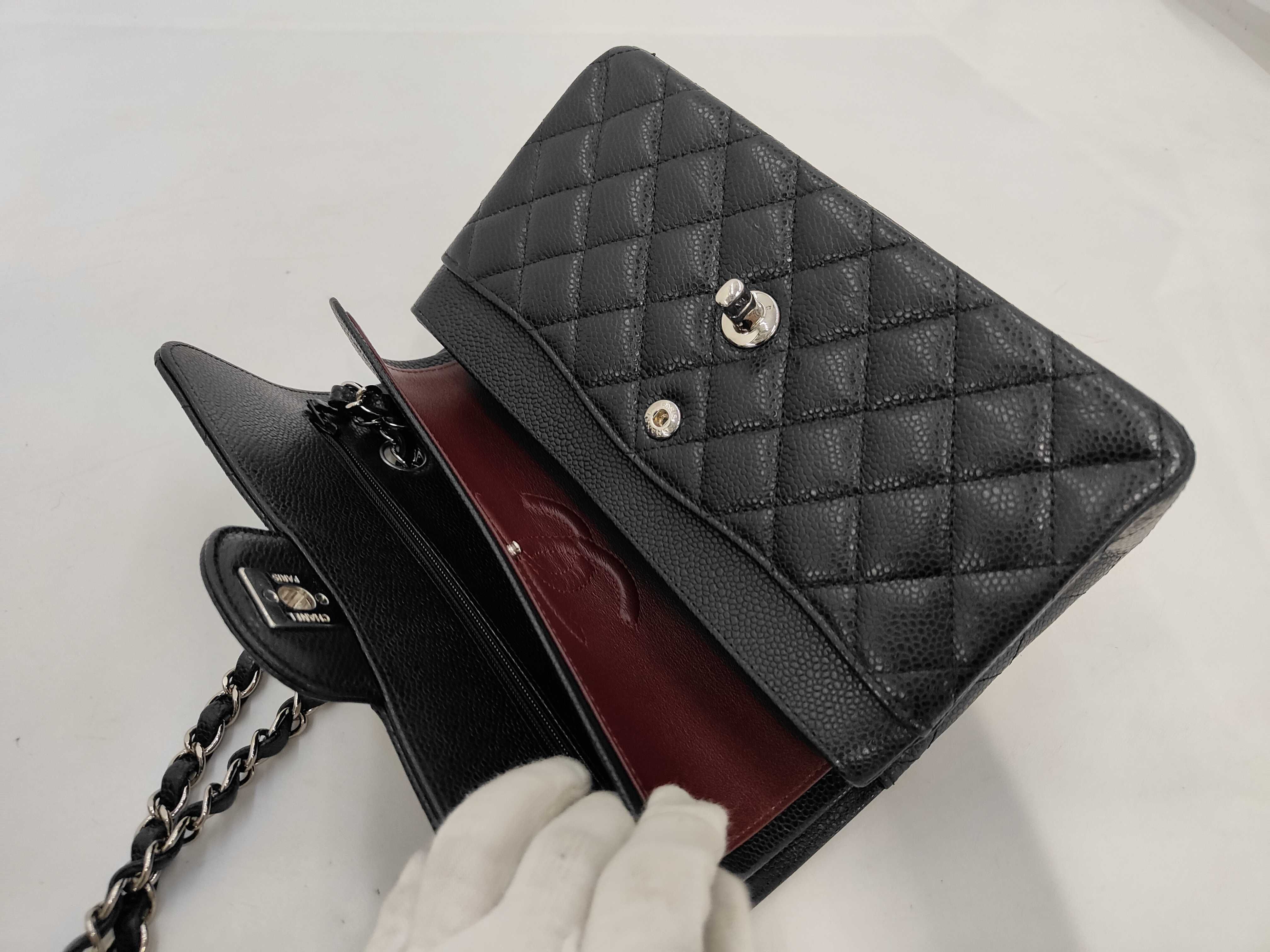 Matelassé 23 Caviar Double Flap Double Chain Shoulder Bag — view 8