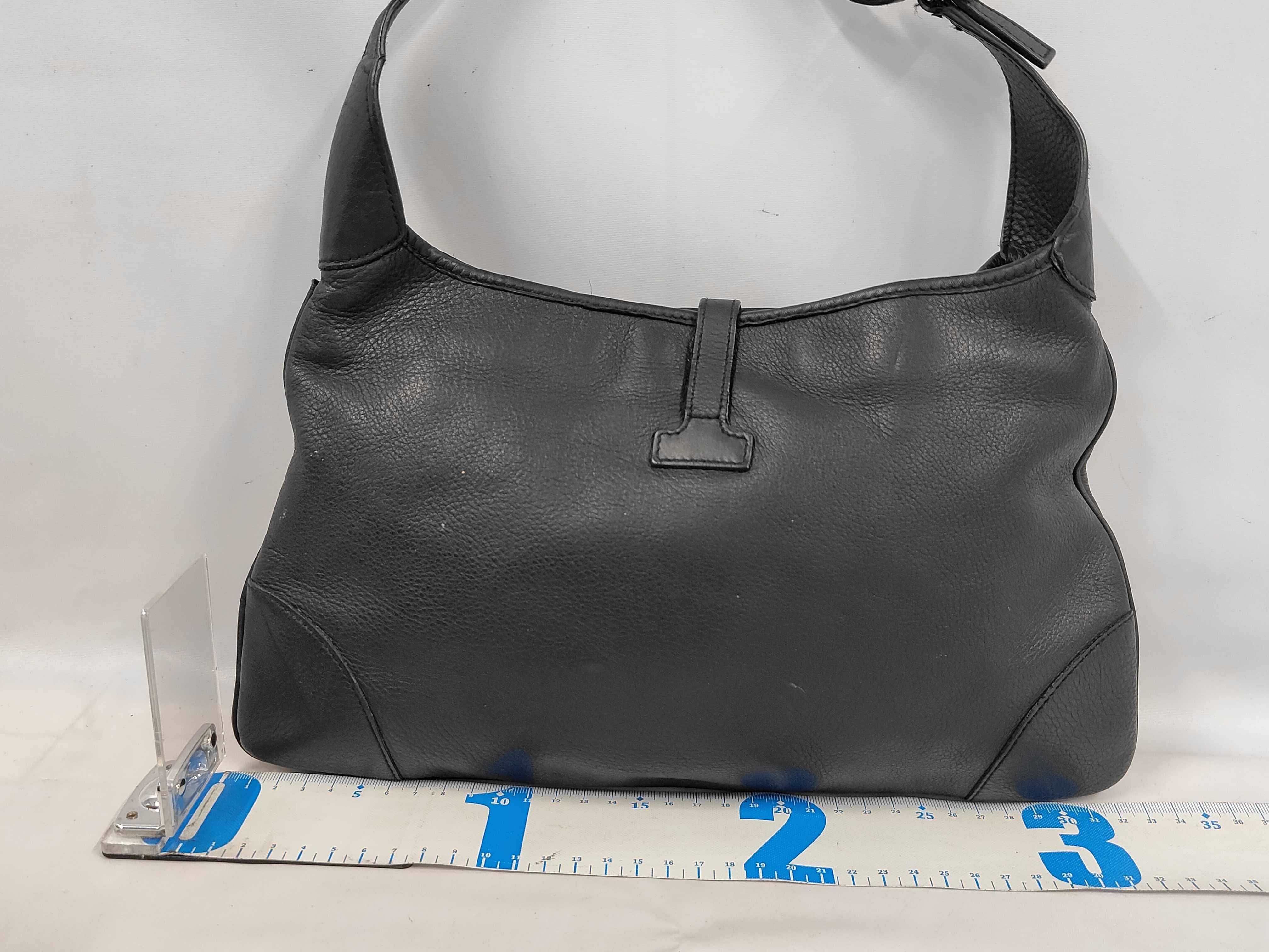 Black Leather Jackie Shoulder Bag — view 2