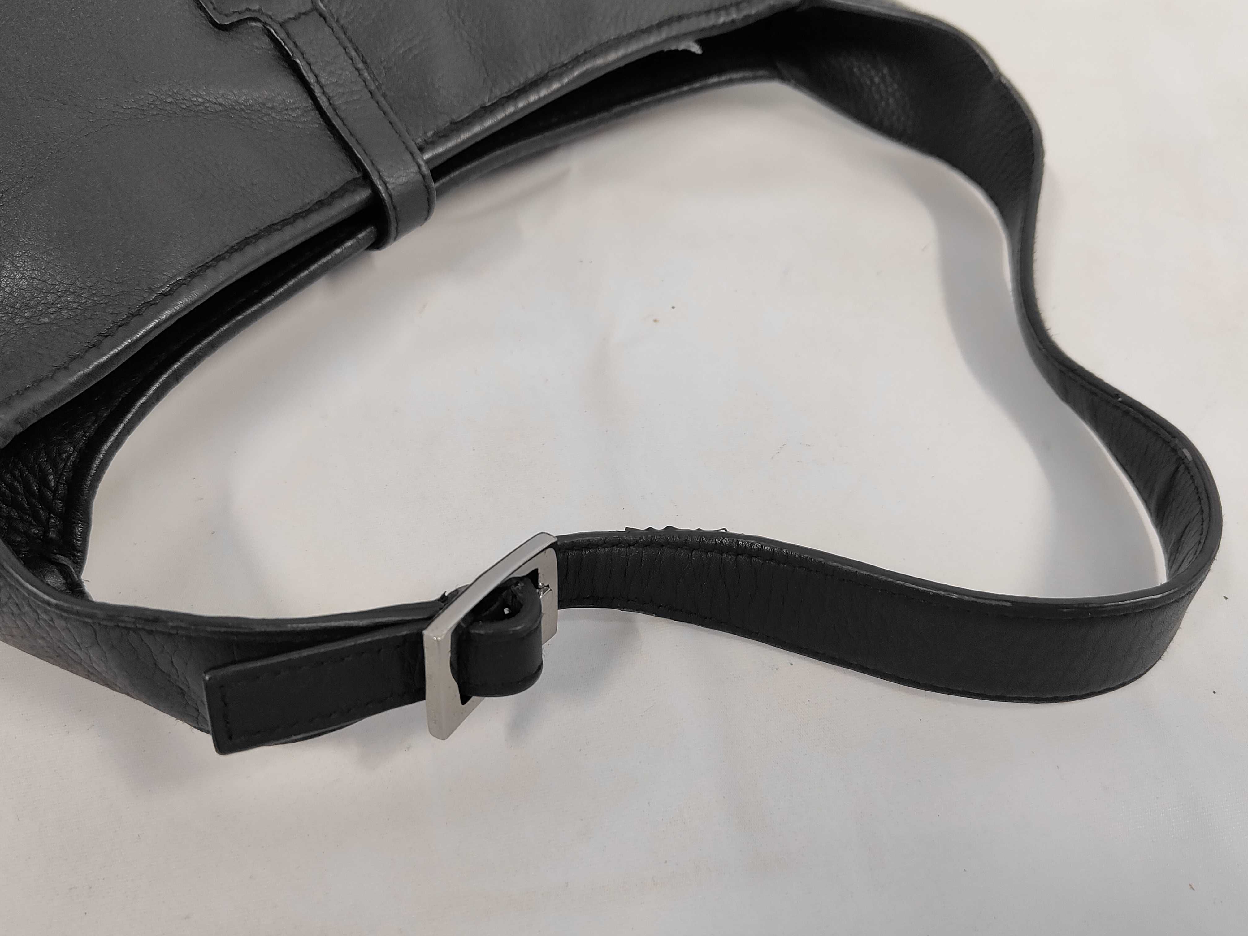 Black Leather Jackie Shoulder Bag — view 5